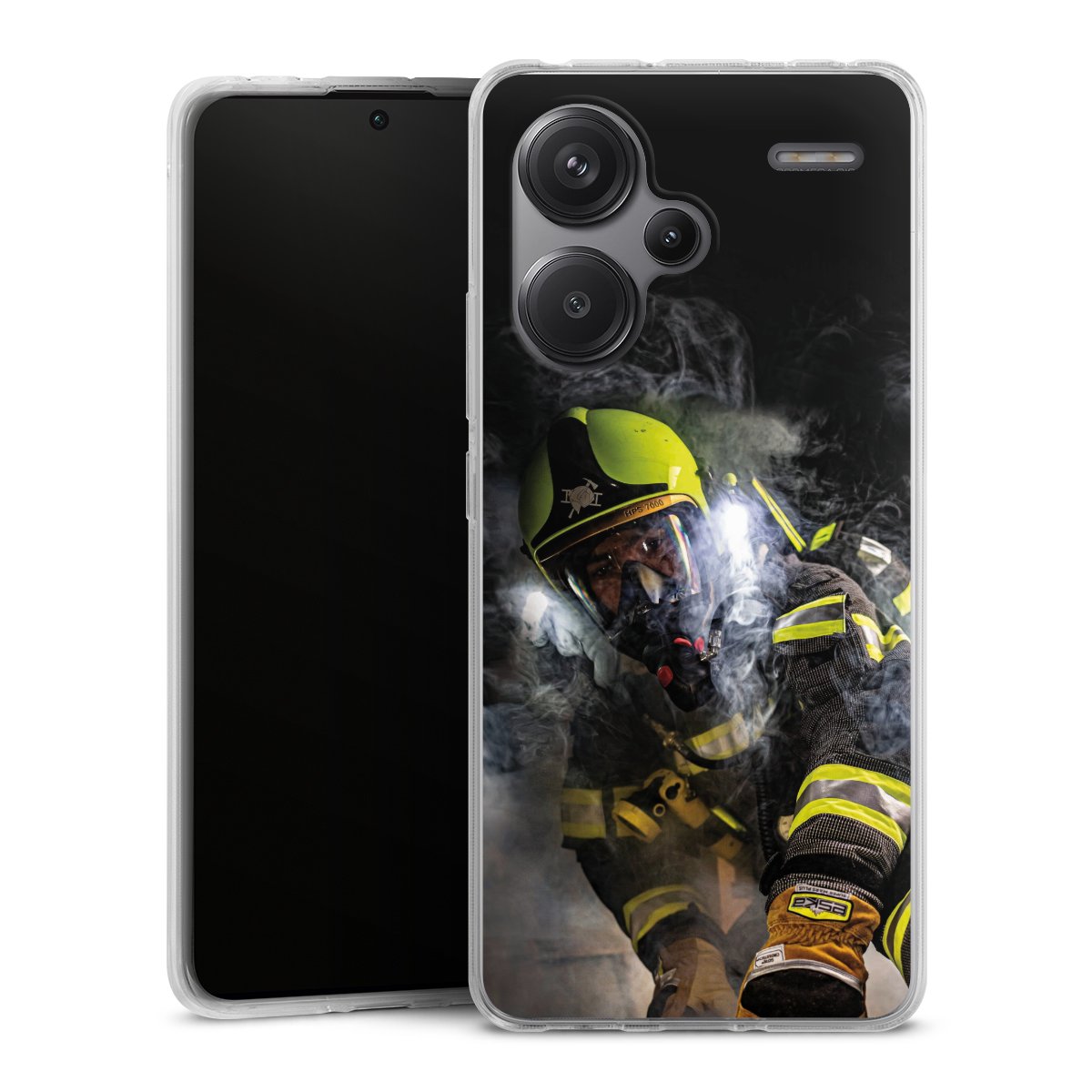 Xiaomi Redmi Note 13 Pro Plus Handy Silikon Hülle Case transparent Handyhülle Fire Fighter Fire Fire Fighters Silikon Case