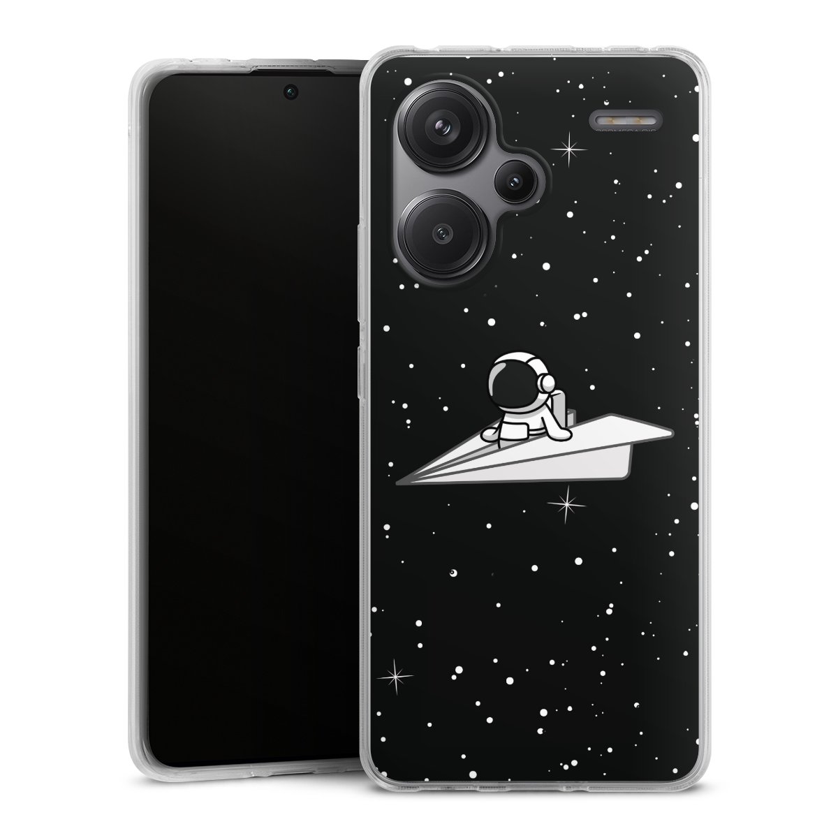 Xiaomi Redmi Note 13 Pro Plus Handy Silikon Hülle Case transparent Handyhülle Astronaut Comic Paper Silikon Case
