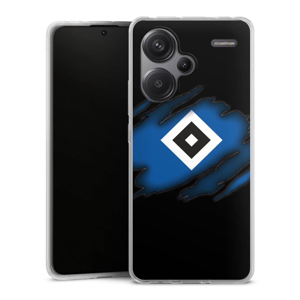 Xiaomi Redmi Note 13 Pro Plus Handy Silikon Hülle Case transparent Handyhülle Hamburger Sv Official Licensed Product Hsv Silikon Case