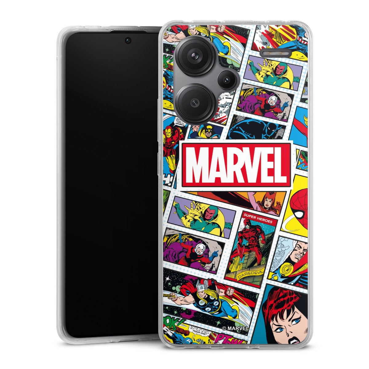 Xiaomi Redmi Note 13 Pro Plus Handy Silikon Hülle Case transparent Handyhülle Marvel Comic Muster Silikon Case