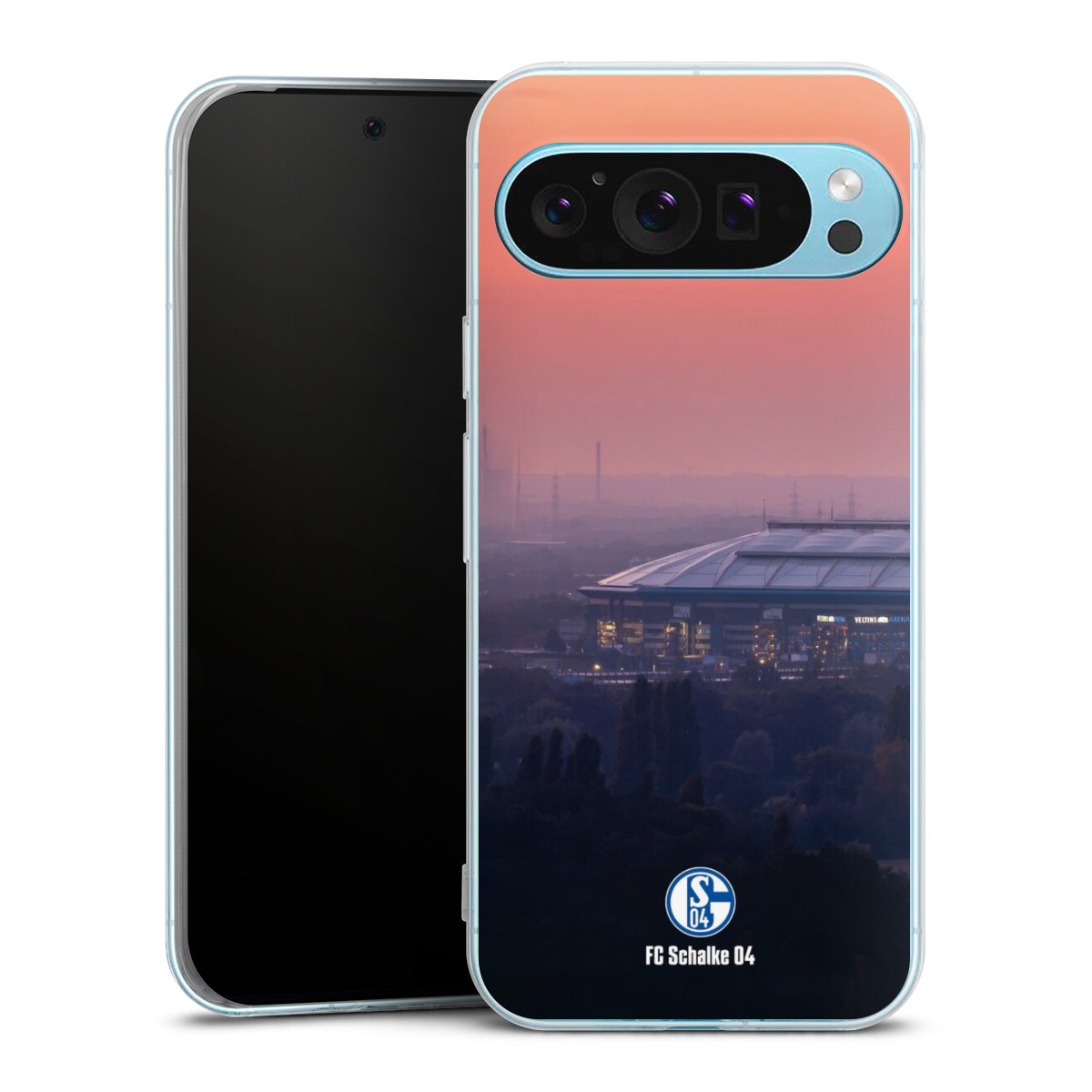 Google Pixel 9 Pro XL Handy Silikon Hülle Case transparent Handyhülle Fc Schalke 04 Stadium Schalke 04 Silikon Case