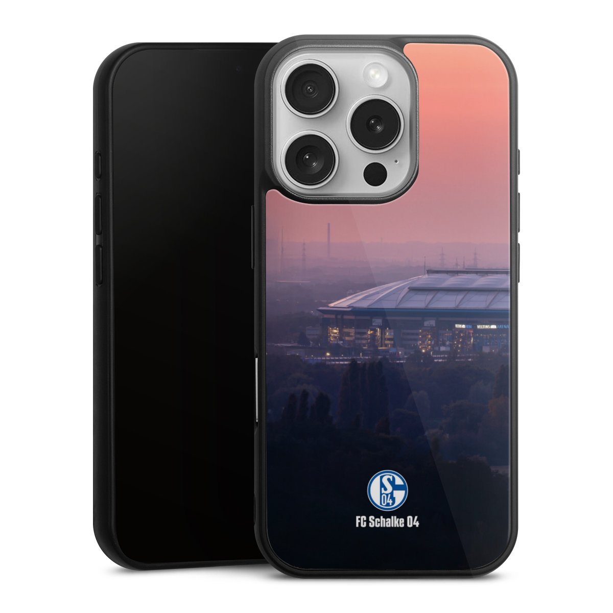 iPhone 16 Pro Handy Gallery Case Handyhülle 9H Gehärtetes Glas Rückseite Hülle Fc Schalke 04 Stadium Schalke 04 Gallery Case