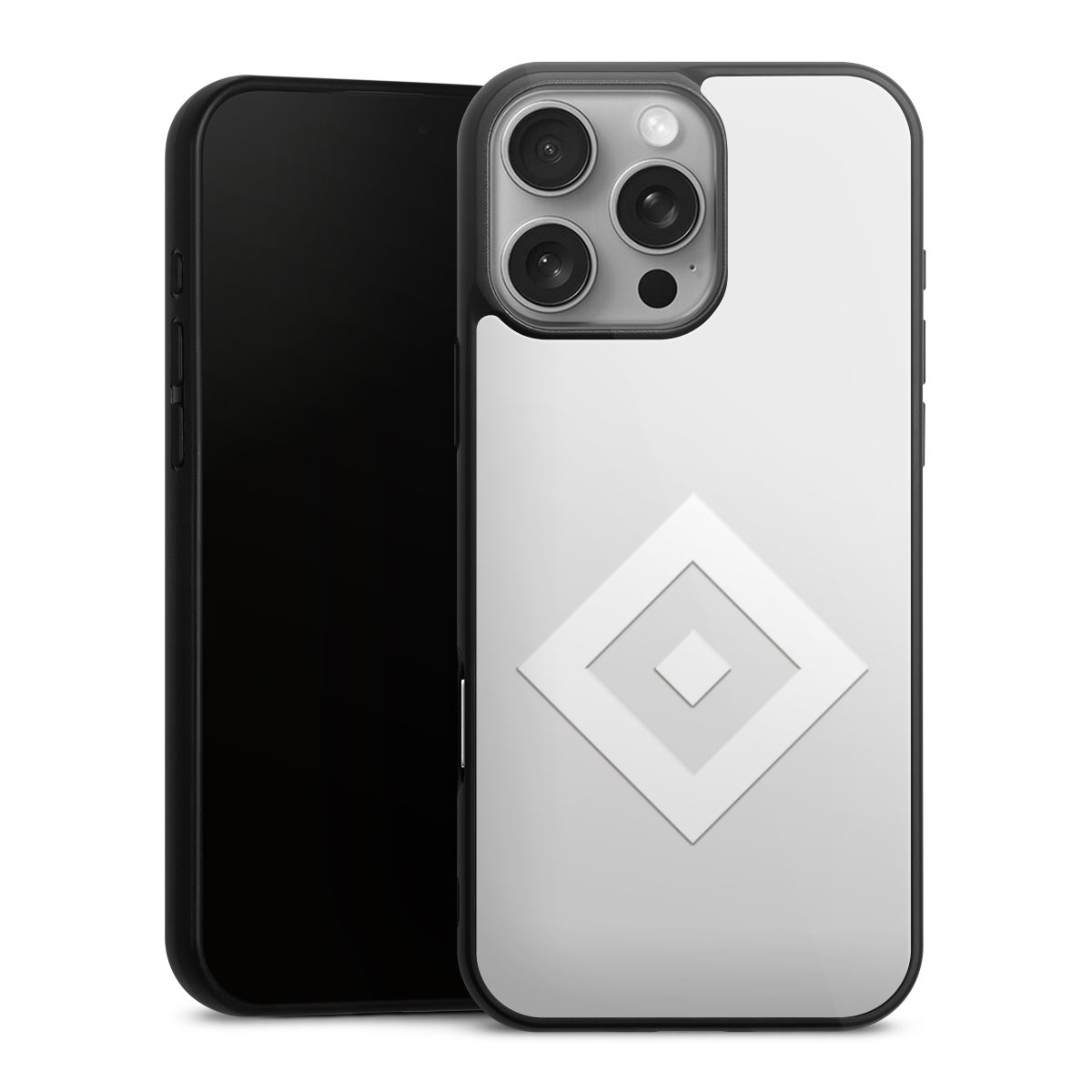 iPhone 16 Pro Max Handy Gallery Case Handyhülle 9H Gehärtetes Glas Rückseite Hülle Hamburger Sv Coat Of Arms Hsv Gallery Case