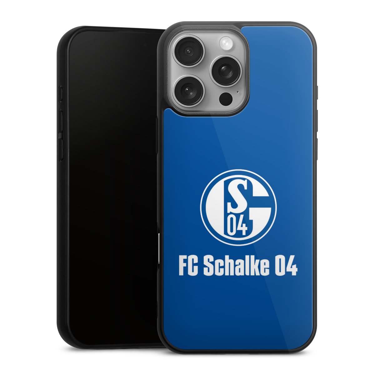 iPhone 16 Pro Max Handy Gallery Case Handyhülle 9H Gehärtetes Glas Rückseite Hülle Logo Official Licensed Product Fc Schalke 04 Gallery Case