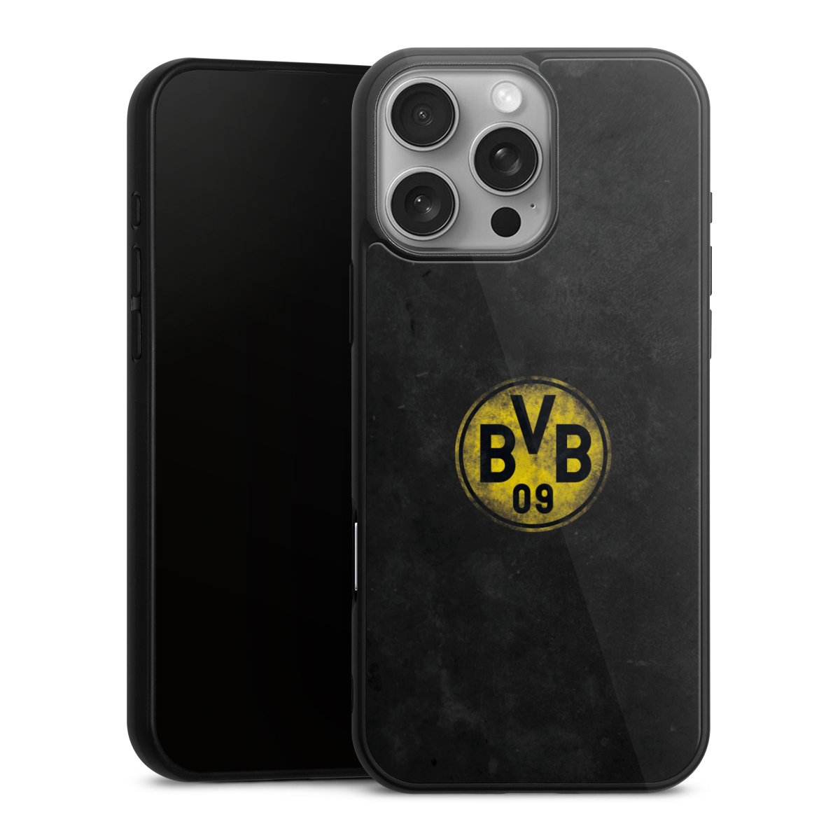 iPhone 16 Pro Max Handy Gallery Case Handyhülle 9H Gehärtetes Glas Rückseite Hülle Borussia Dortmund Bvb Merchandise Gallery Case