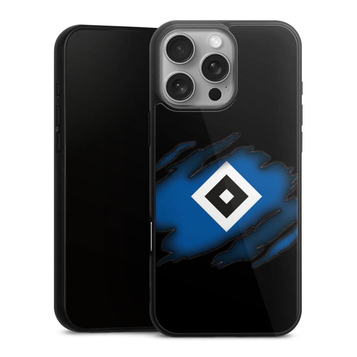 iPhone 16 Pro Max Handy Gallery Case Handyhülle 9H Gehärtetes Glas Rückseite Hülle Hsv Hamburger Sv Official Licensed Product Gallery Case