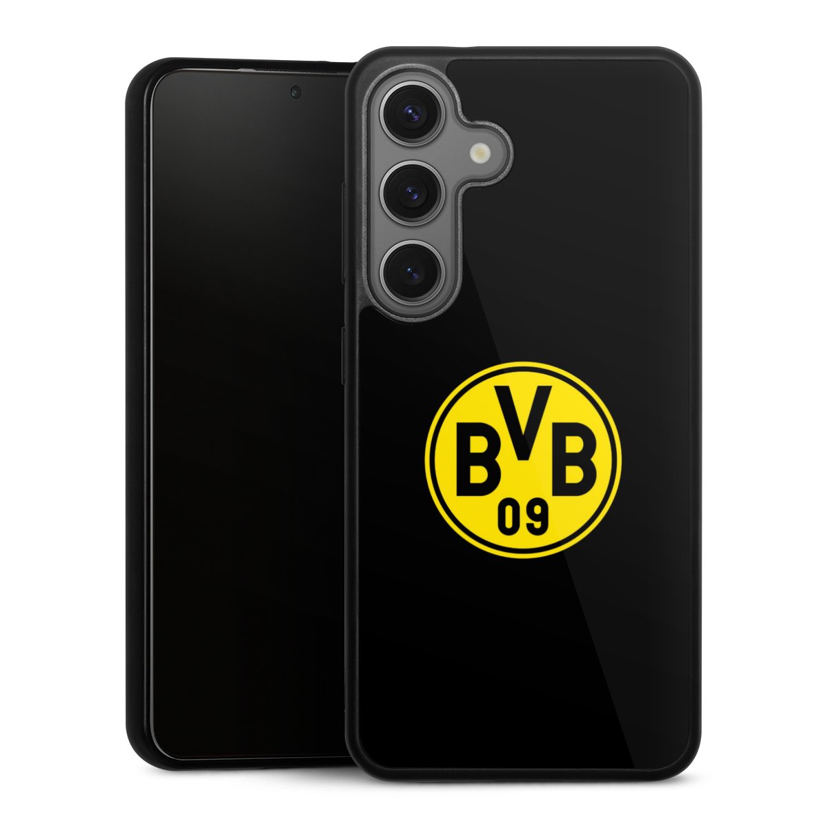 Galaxy S25 Handy Gallery Case Handyhülle 9H Gehärtetes Glas Rückseite Hülle Bvb Borussia Dortmund Logo Gallery Case