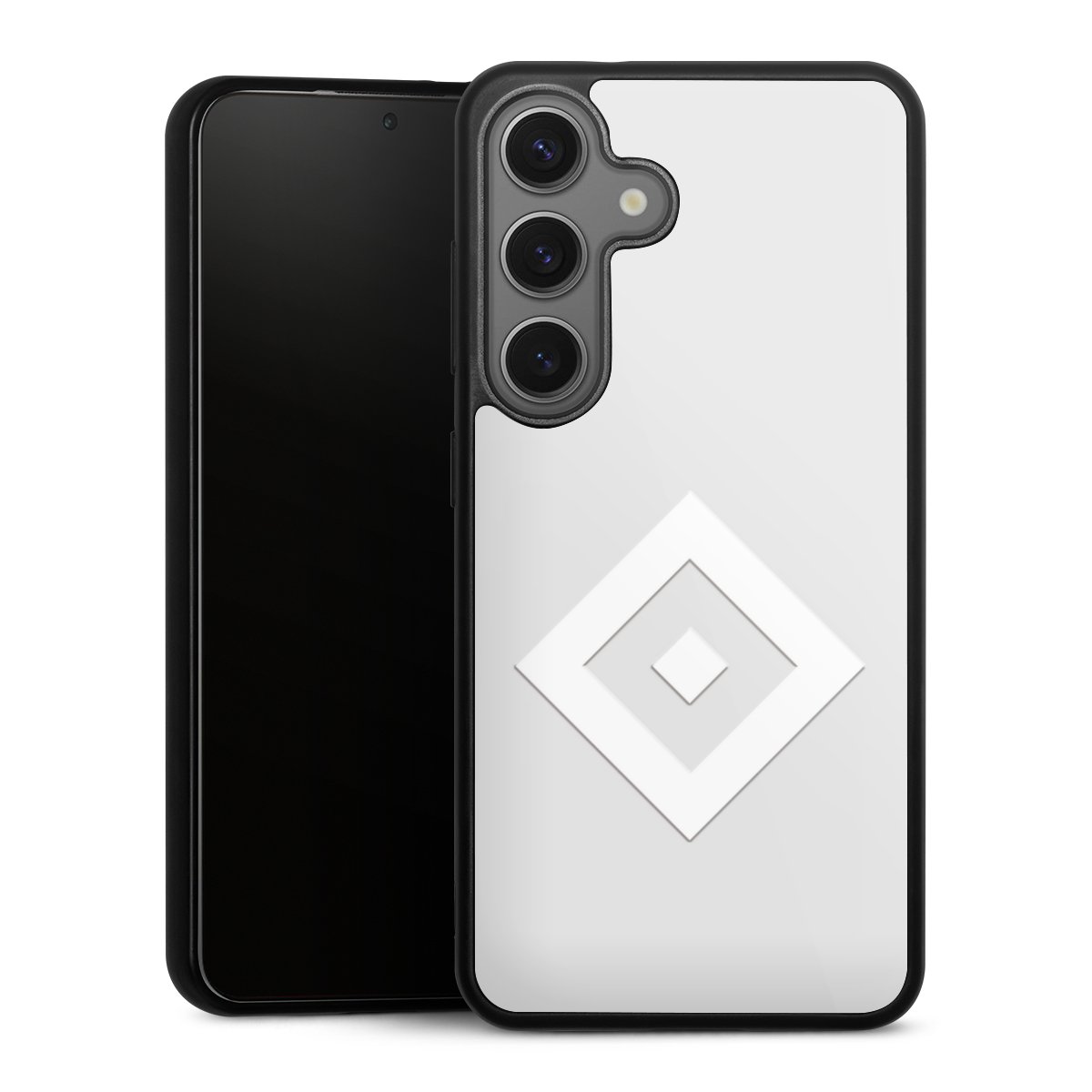 Galaxy S25 Handy Gallery Case Handyhülle 9H Gehärtetes Glas Rückseite Hülle Hamburger Sv Coat Of Arms Hsv Gallery Case