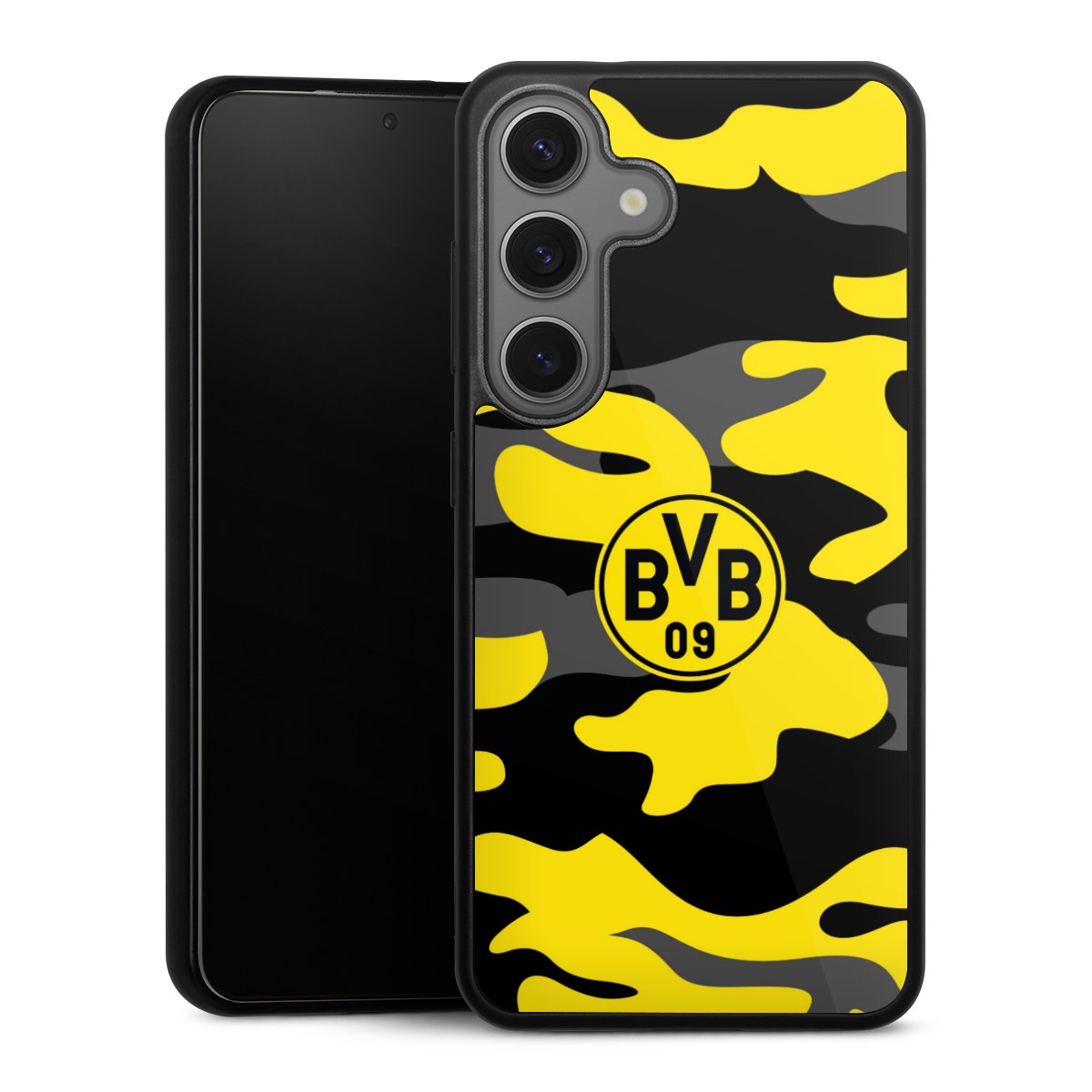 Galaxy S25 Handy Gallery Case Handyhülle 9H Gehärtetes Glas Rückseite Hülle Merchandise Borussia Dortmund Bvb Gallery Case