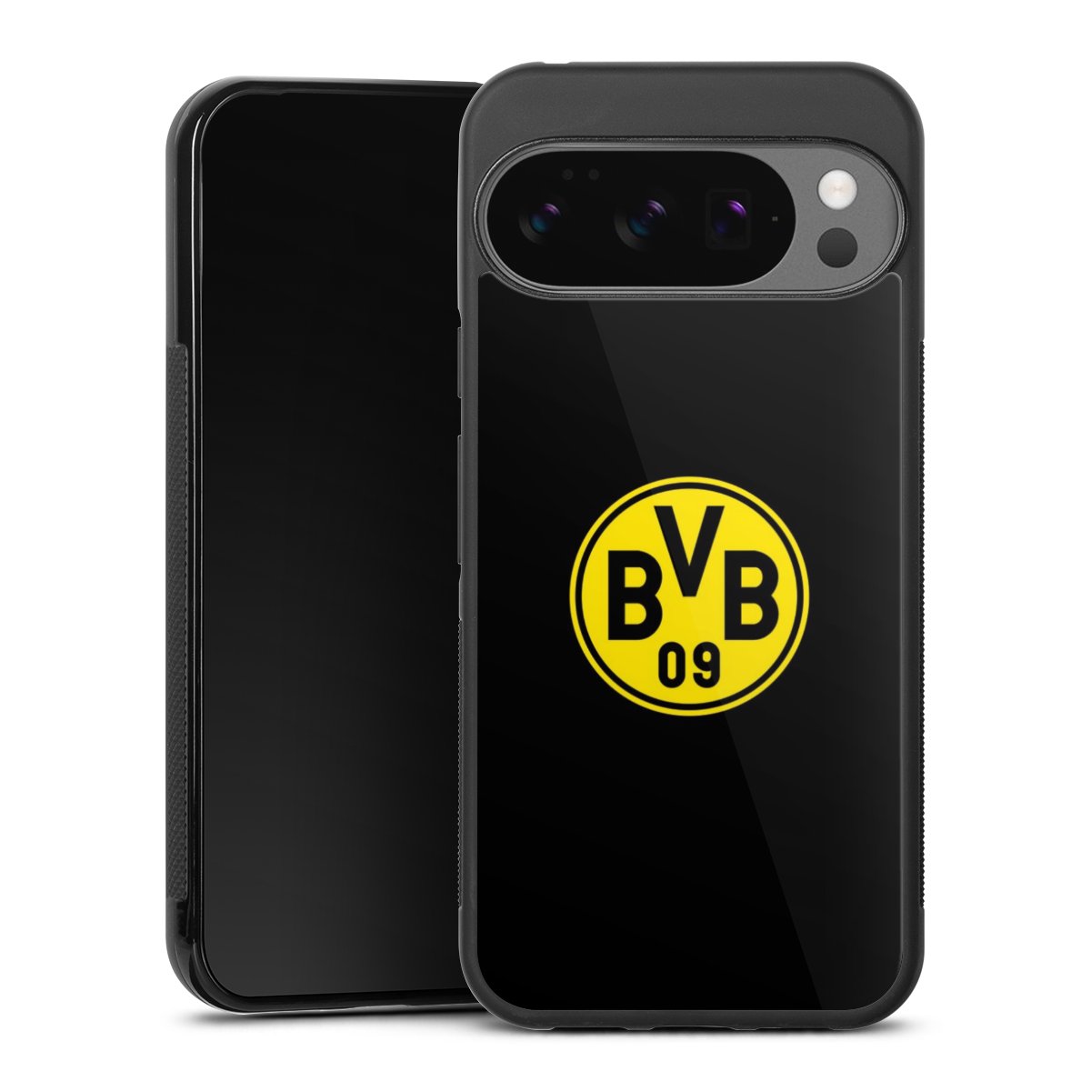 Google Pixel 10 Pro XL Handy Gallery Case Handyhülle 9H Gehärtetes Glas Rückseite Hülle Bvb Borussia Dortmund Logo Gallery Case