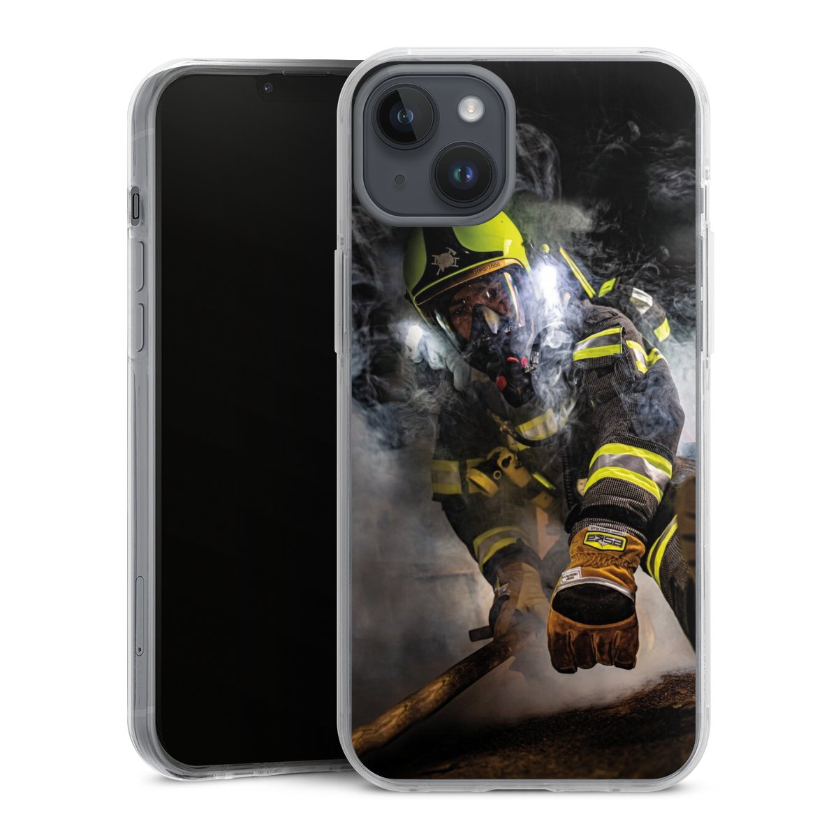iPhone 14 Plus Handy Case Handyhülle transparent Hülle Fire Fighter Fire Fire Fighters Hard Case