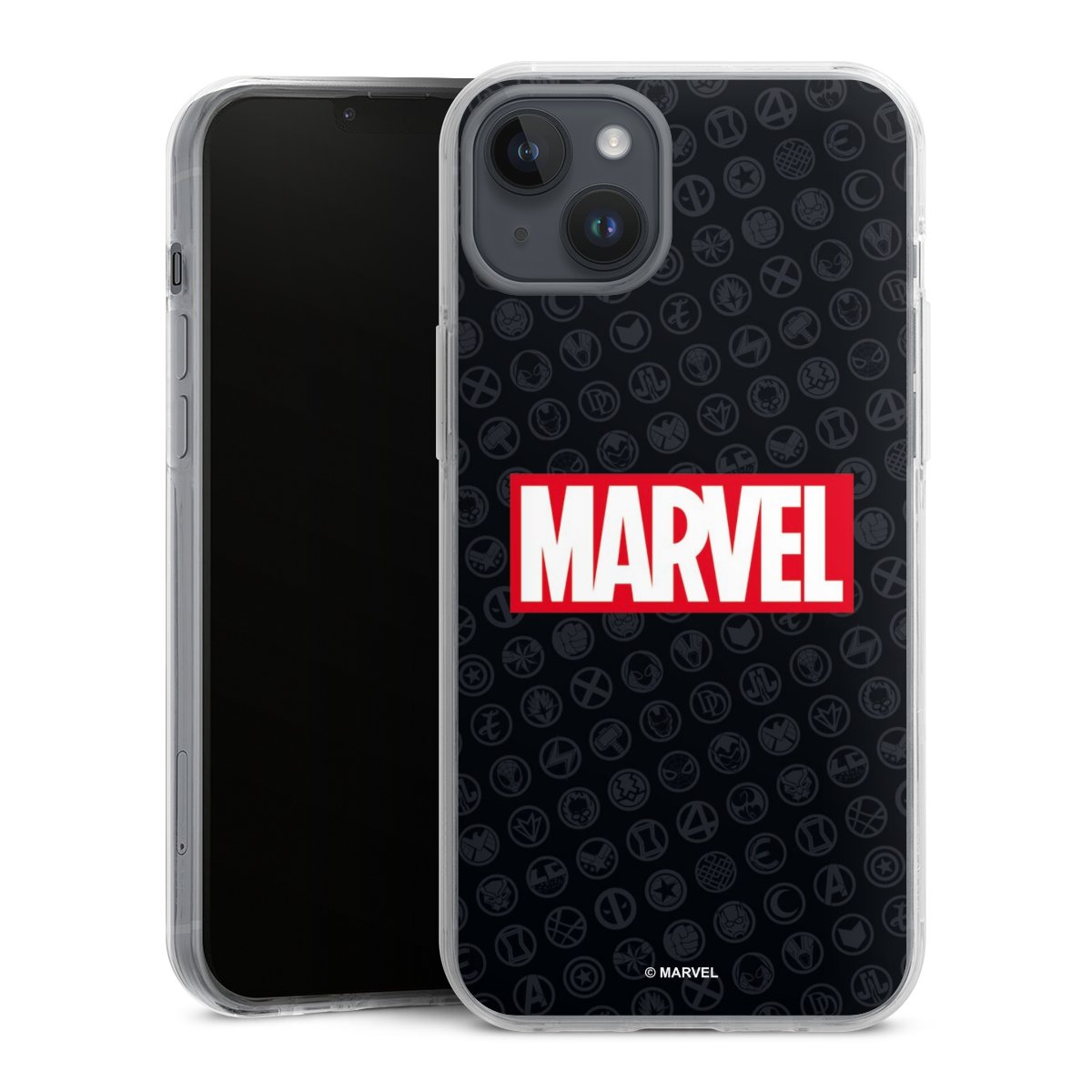 iPhone 14 Plus Handy Case Handyhülle transparent Hülle Comic Marvel Logo Hard Case