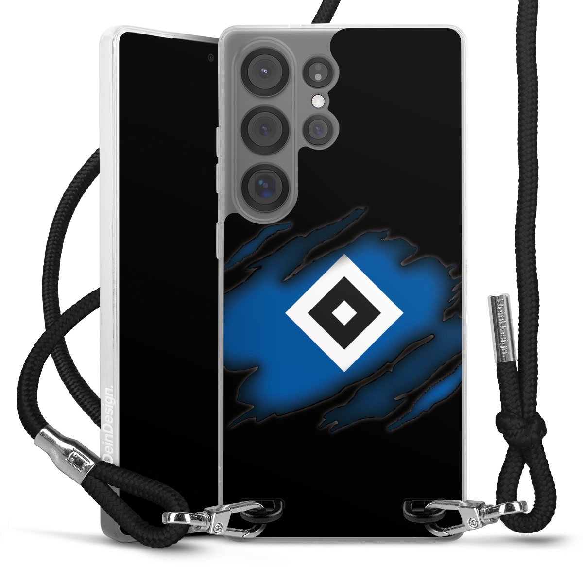Galaxy S25 Ultra Handy Carry Case Hülle mit Band Handykette zum Umhängen schwarz Official Licensed Product Hsv Hamburger Sv Carry Case