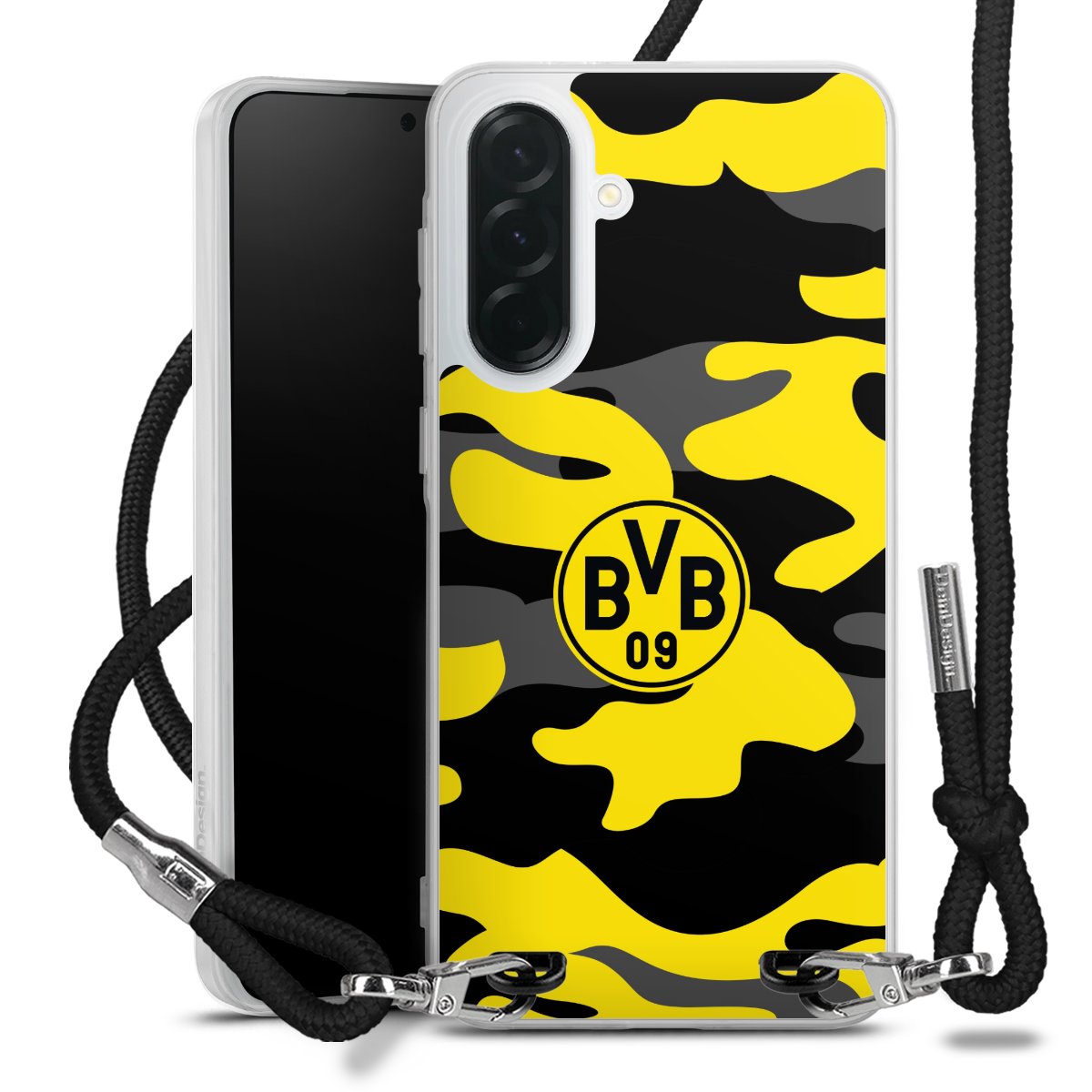 Galaxy A36 5G Handy Carry Case Hülle mit Band Handykette zum Umhängen schwarz Merchandise Borussia Dortmund Bvb Carry Case