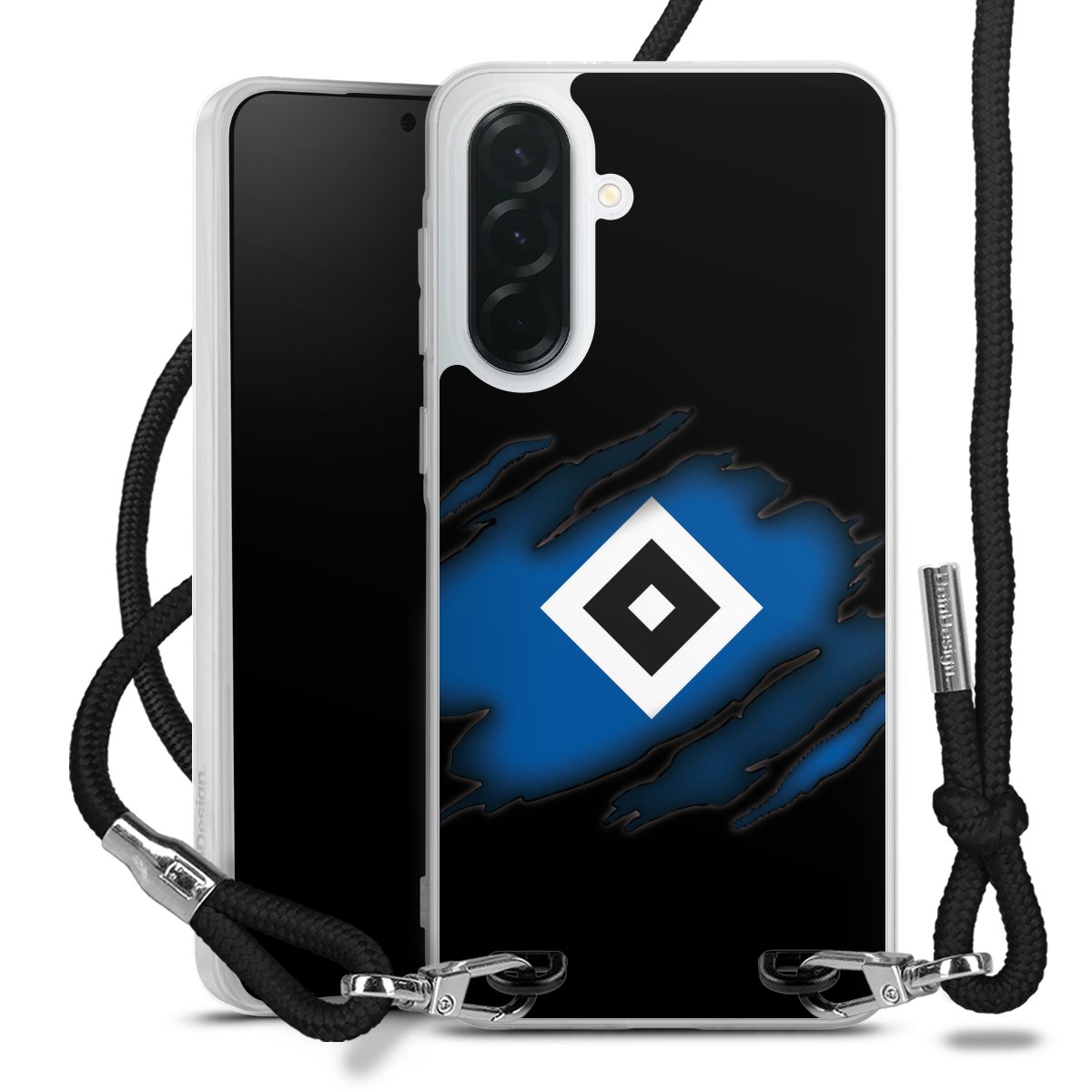 Galaxy A36 5G Handy Carry Case Hülle mit Band Handykette zum Umhängen schwarz Hsv Hamburger Sv Official Licensed Product Carry Case