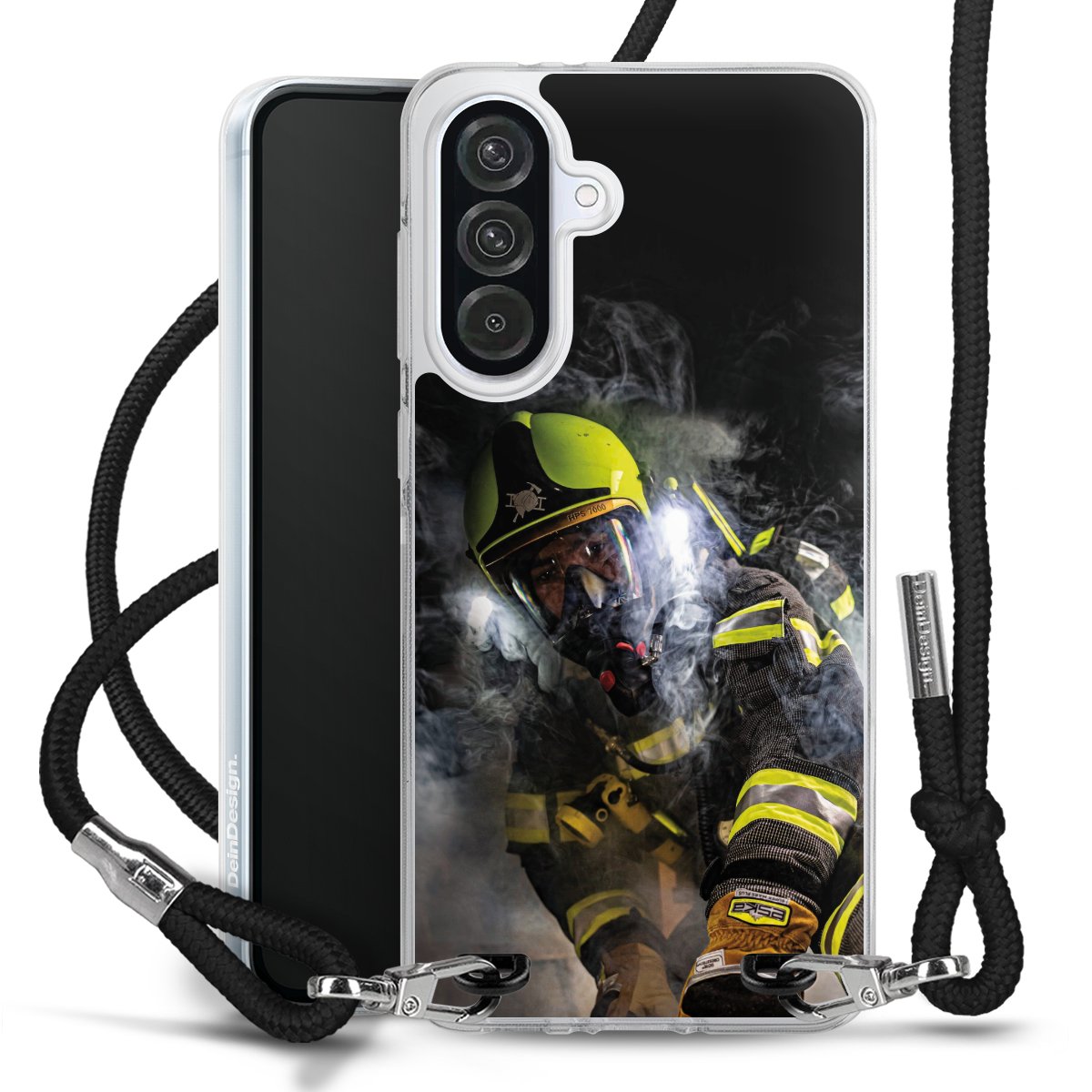 Galaxy A56 5G Handy Carry Case Hülle mit Band Handykette zum Umhängen schwarz Fire Fire Fighter Fire Fighters Carry Case