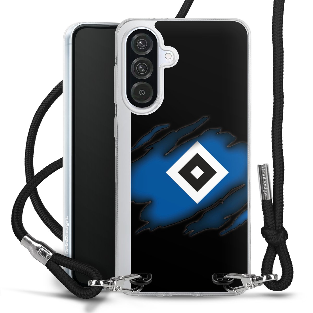 Galaxy A56 5G Handy Carry Case Hülle mit Band Handykette zum Umhängen schwarz Hsv Official Licensed Product Hamburger Sv Carry Case