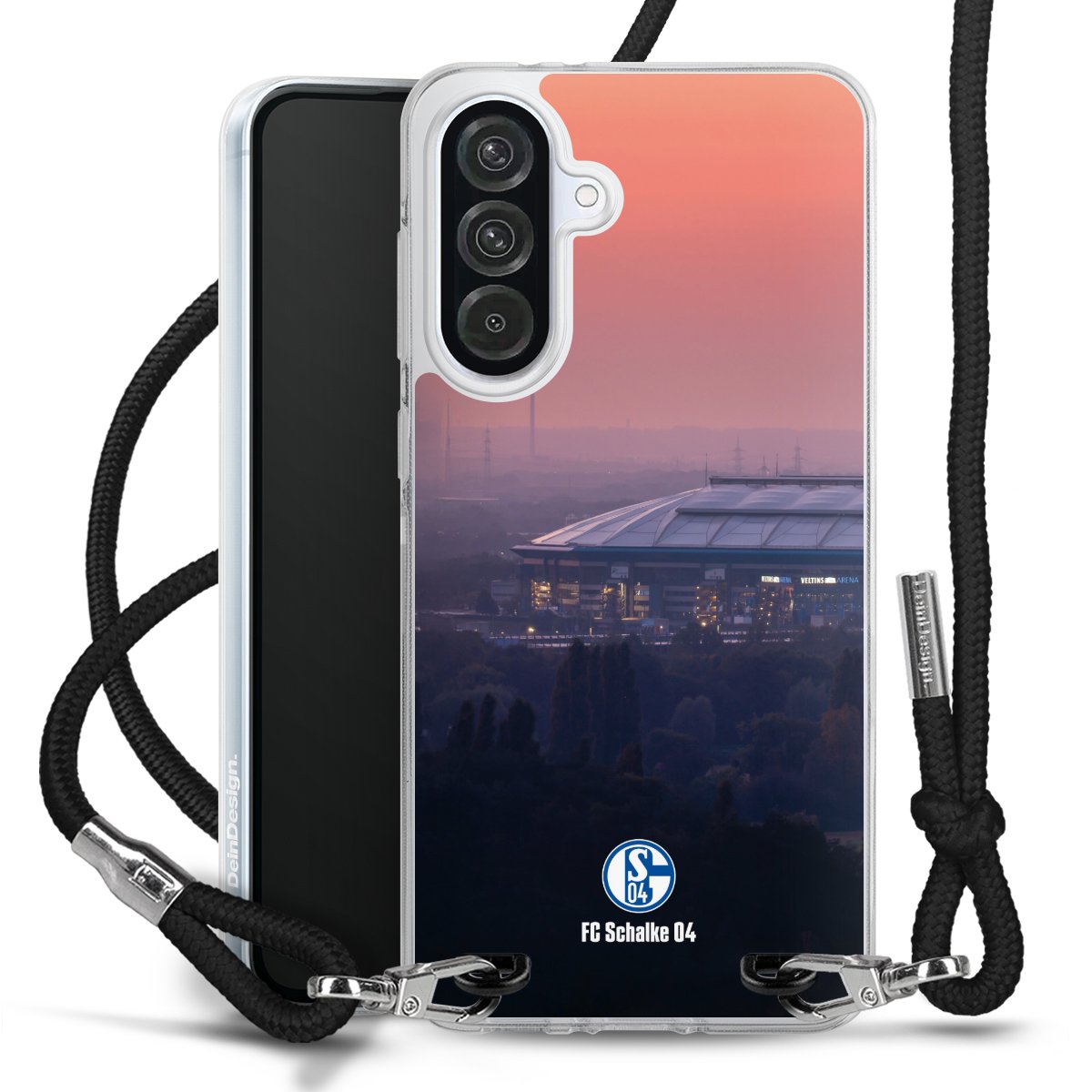 Galaxy A56 5G Handy Carry Case Hülle mit Band Handykette zum Umhängen schwarz Fc Schalke 04 Stadium Schalke 04 Carry Case