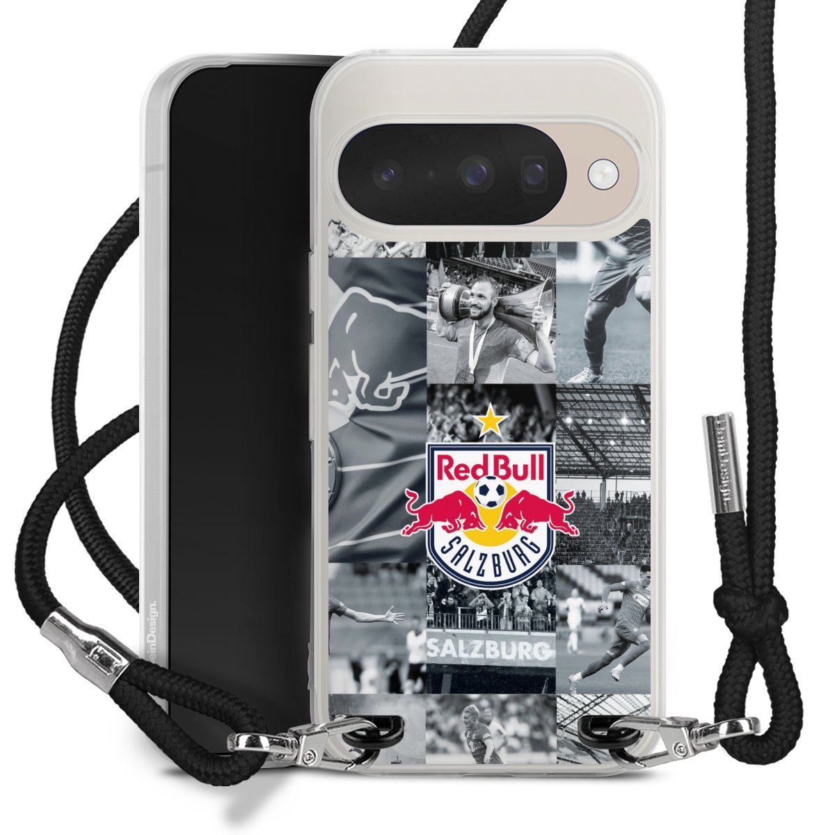 Google Pixel 10 Pro Handy Carry Case Hülle mit Band Handykette zum Umhängen schwarz Salzburg Fc Red Bull Salzburg Red Bull Carry Case