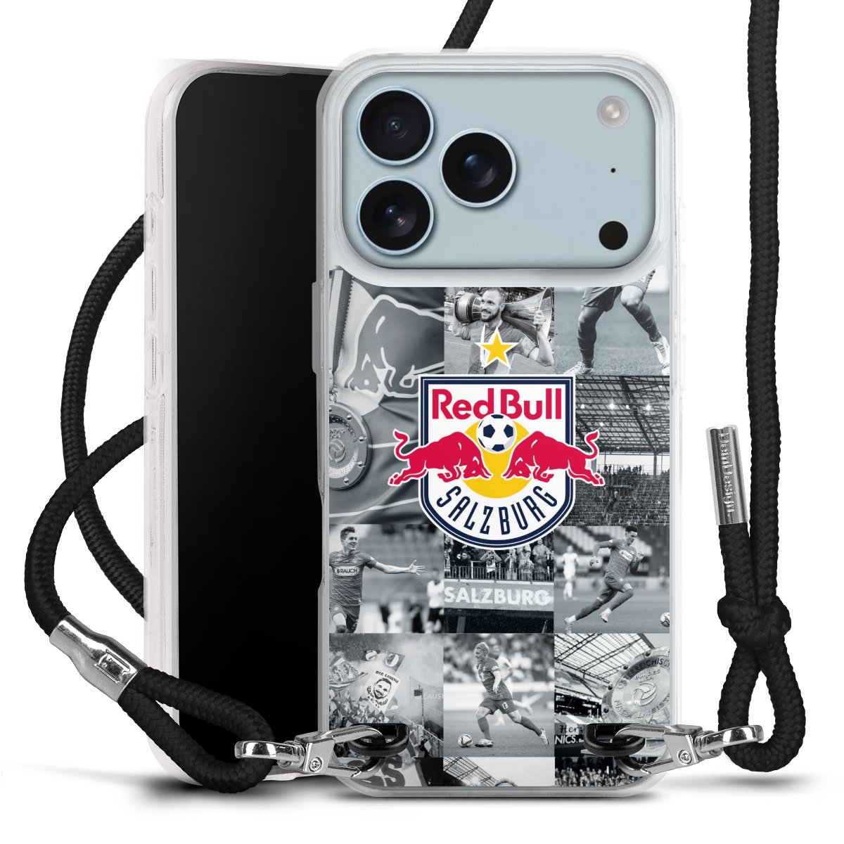 iPhone 17 Pro Handy Carry Case Hülle mit Band Handykette zum Umhängen schwarz Salzburg Fc Red Bull Salzburg Red Bull Carry Case