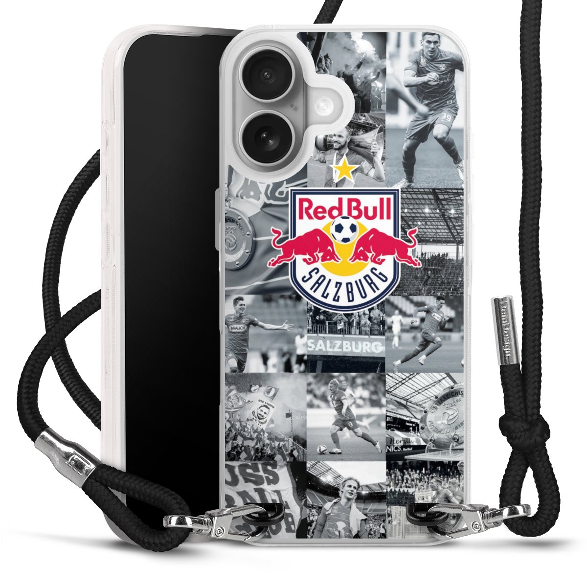 iPhone 17 Handy Carry Case Hülle mit Band Handykette zum Umhängen schwarz Salzburg Fc Red Bull Salzburg Red Bull Carry Case
