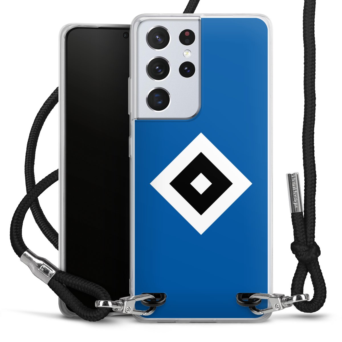 Galaxy S21 Ultra 5G Handy Carry Case Hülle mit Band Handykette zum Umhängen schwarz Hsv Logo Hamburger Sv Carry Case