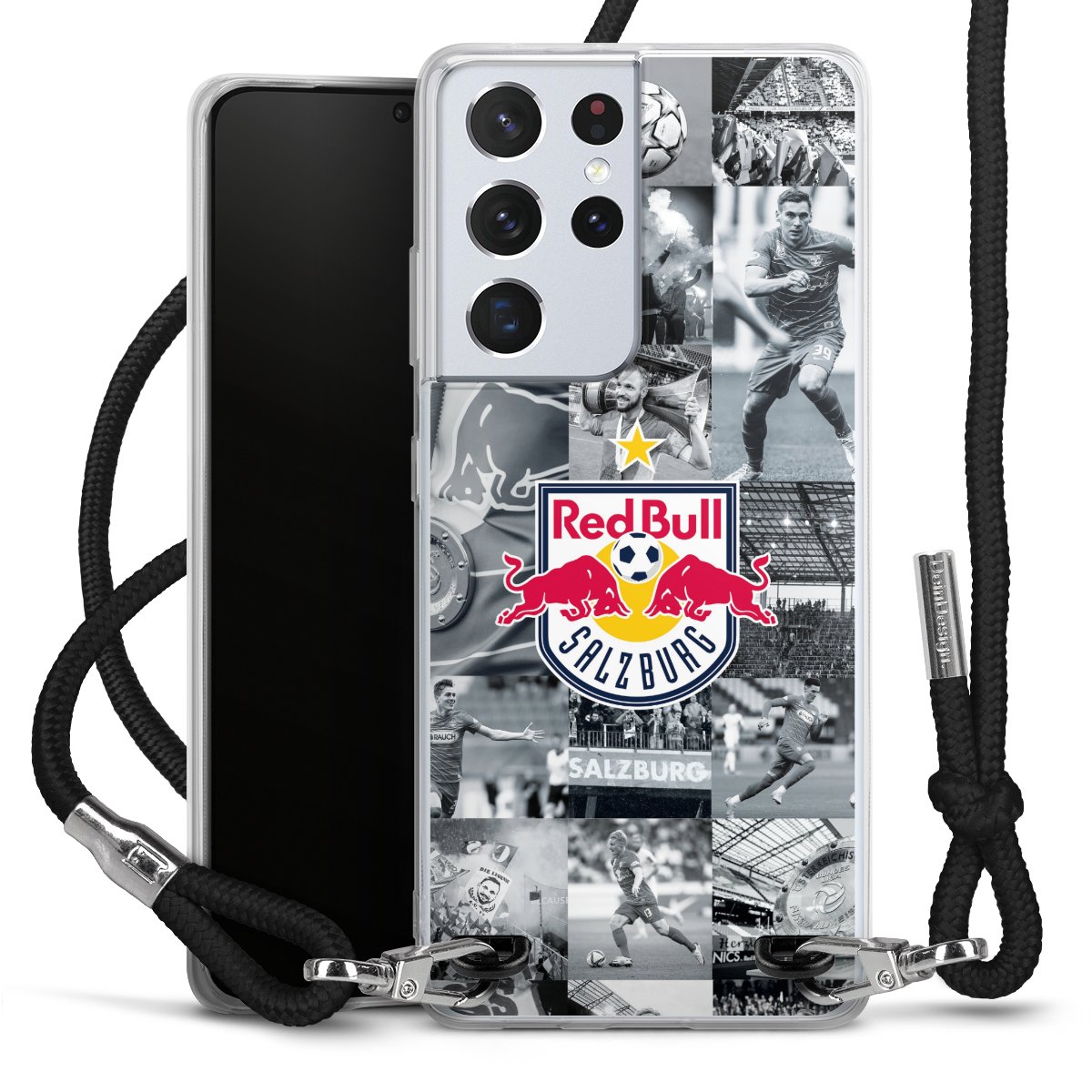 Galaxy S21 Ultra 5G Handy Carry Case Hülle mit Band Handykette zum Umhängen schwarz Salzburg Fc Red Bull Salzburg Red Bull Carry Case