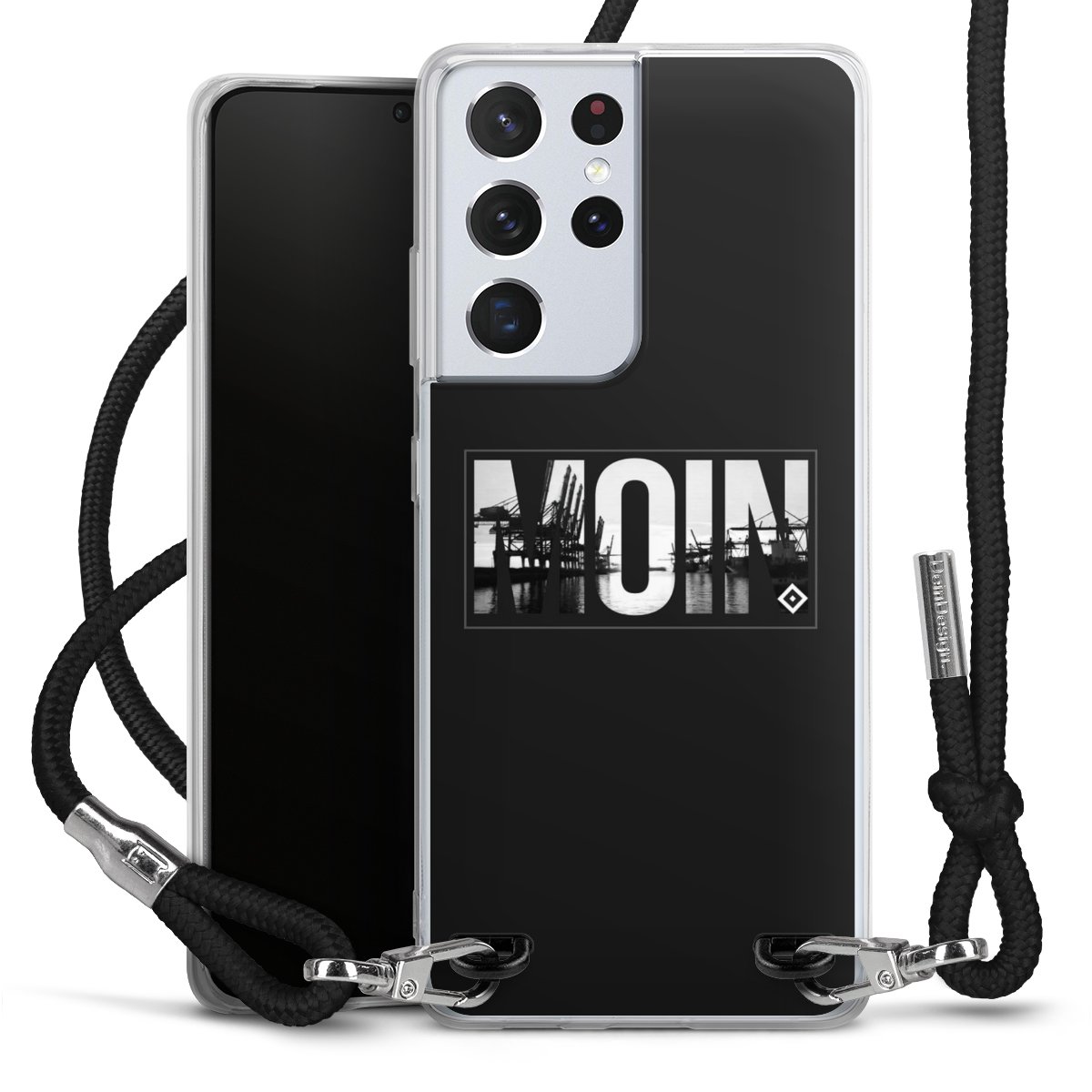 Galaxy S21 Ultra 5G Handy Carry Case Hülle mit Band Handykette zum Umhängen schwarz Hamburger Sv Hsv Official Licensed Product Carry Case