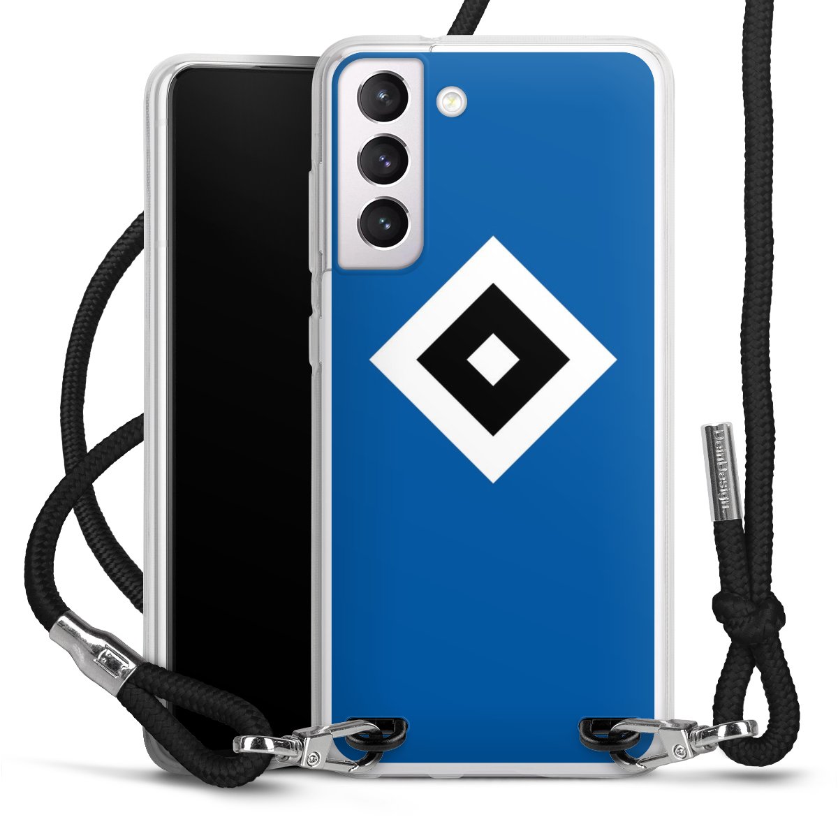 Galaxy S21 FE 5G Handy Carry Case Hülle mit Band Handykette zum Umhängen schwarz Hsv Logo Hamburger Sv Carry Case