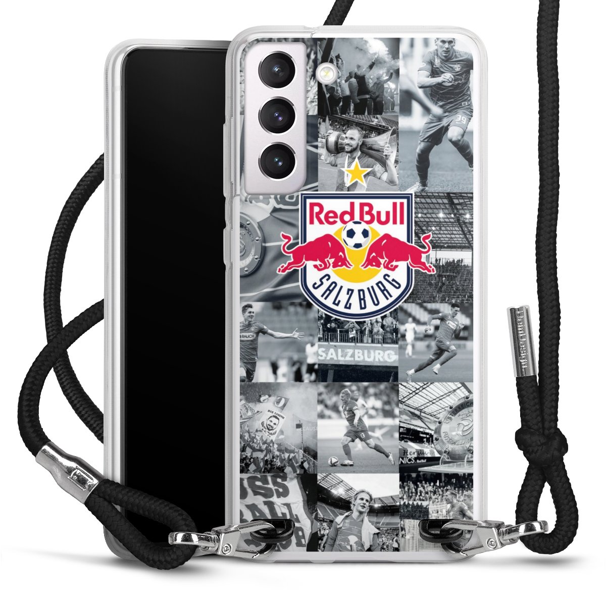 Galaxy S21 FE 5G Handy Carry Case Hülle mit Band Handykette zum Umhängen schwarz Salzburg Fc Red Bull Salzburg Red Bull Carry Case