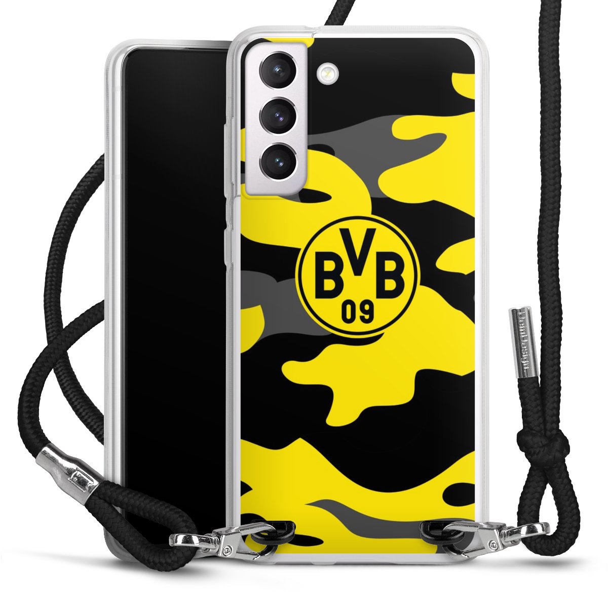 Galaxy S21 FE 5G Handy Carry Case Hülle mit Band Handykette zum Umhängen schwarz Merchandise Borussia Dortmund Bvb Carry Case