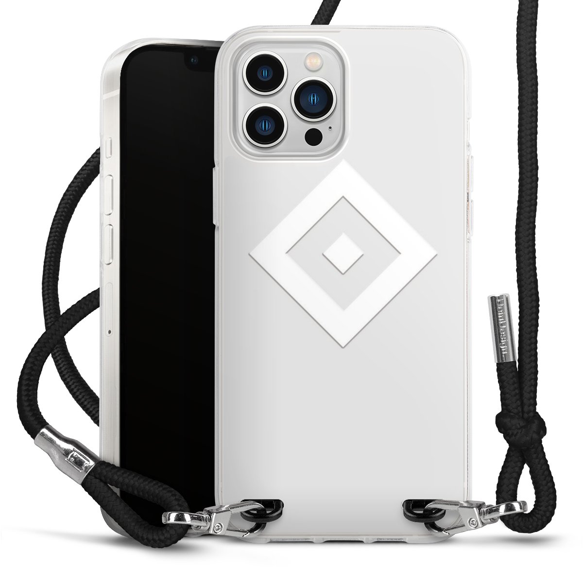 iPhone 13 Pro Max Handy Carry Case Hülle mit Band Handykette zum Umhängen schwarz Hamburger Sv Coat Of Arms Hsv Carry Case