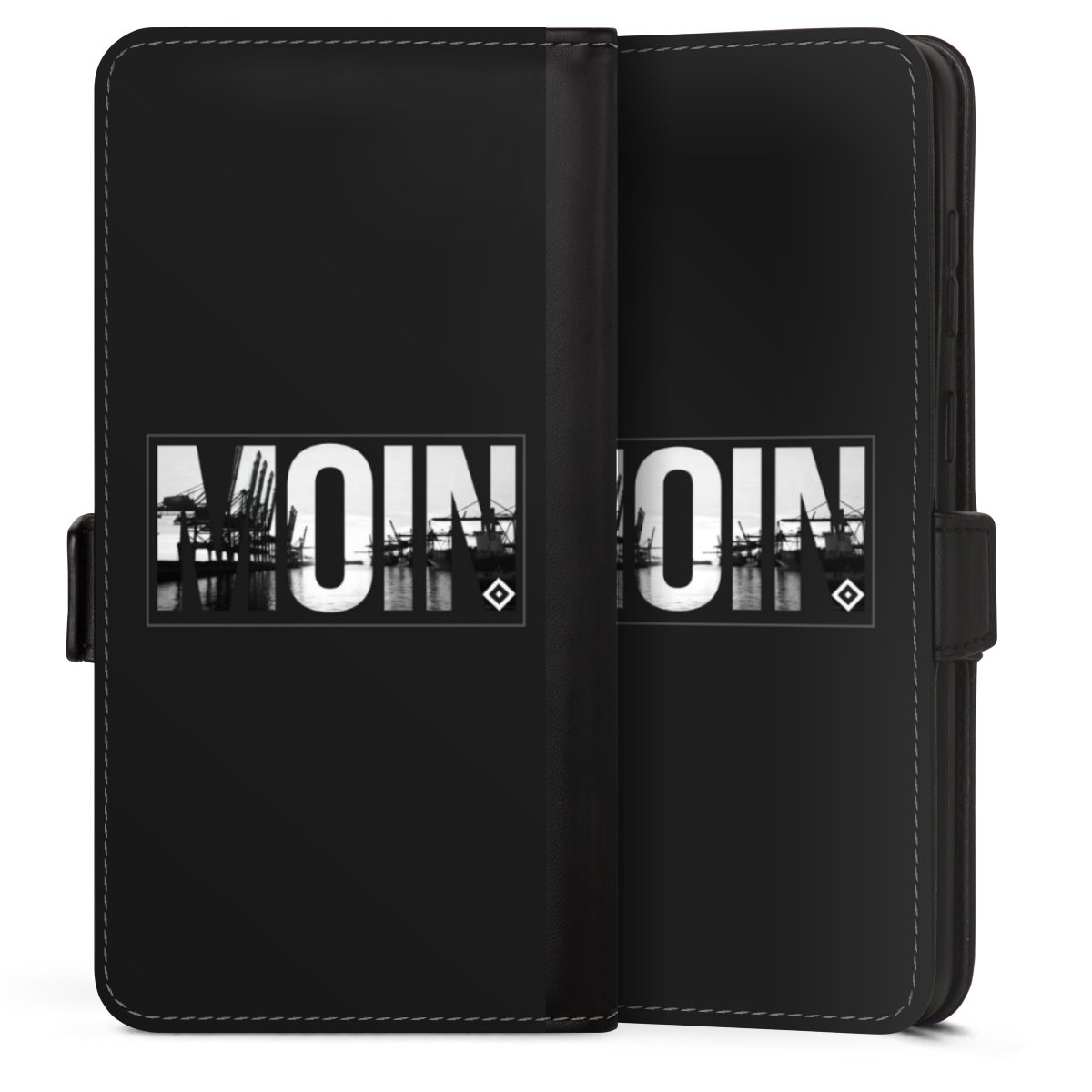 Galaxy S25 Edge Handy Klapphülle Handyhülle aus Kunst Leder schwarz Flip Case Hamburger Sv Hsv Official Licensed Product Sideflip mit Lasche