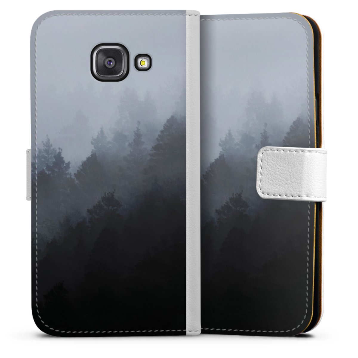 Galaxy A3 (2016) Handy Klapphülle Handyhülle aus Kunst Leder weiß Flip Case Kunst Nature Tree Sideflip mit Lasche