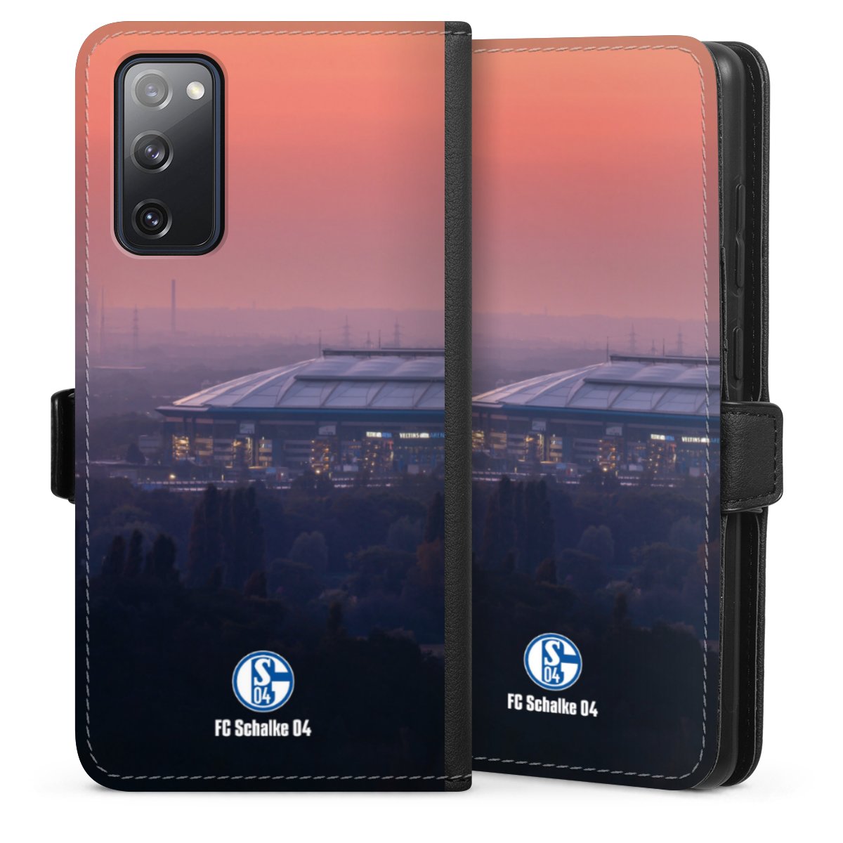 Galaxy S20 FE Handy Klapphülle Handyhülle aus Kunst Leder schwarz Flip Case Schalke 04 Fc Schalke 04 Stadium Sideflip mit Lasche