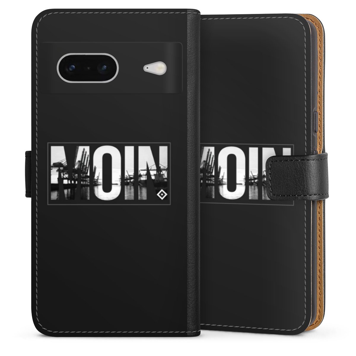 Google Pixel 7 Handy Klapphülle Handyhülle aus Kunst Leder schwarz Flip Case Official Licensed Product Hamburger Sv Hsv Sideflip mit langer Lasche