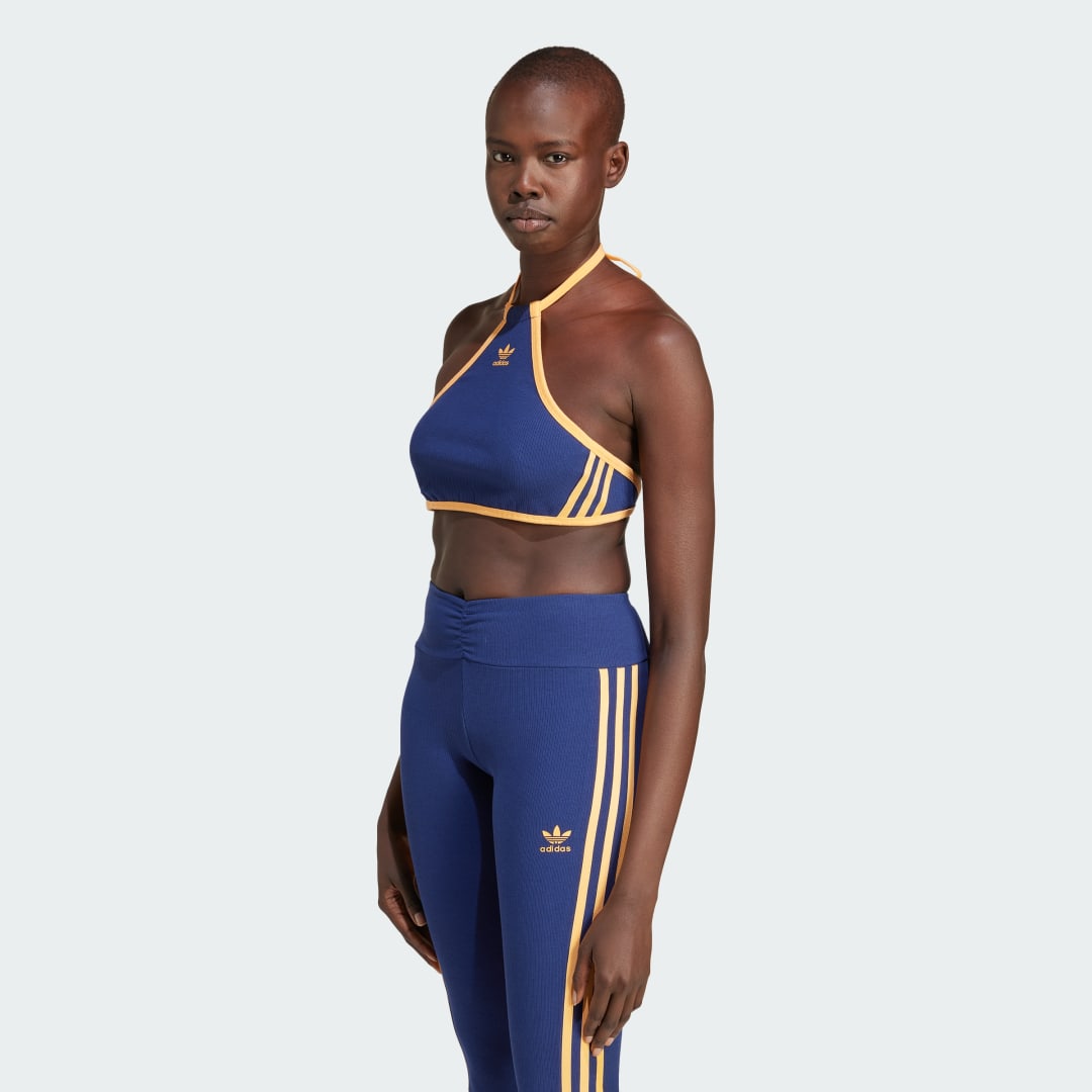 adidas Originals Rib Neck Halter Long-Sleeve Top