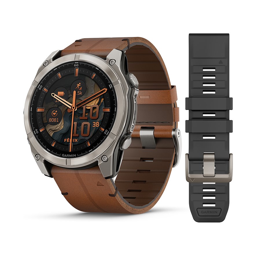 Garmin Smartwatch Fenix  8 - 51 mm AMOLED Sapphire Graphit Carbongrau Titan 010-02905-40