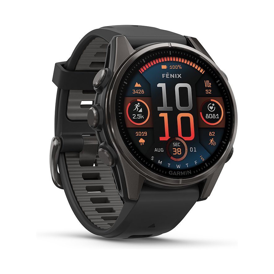 Garmin Smartwatch Fenix  8 - 43 mm AMOLED Sapphire Schwarz Carbongrau Titan  010-02903-21