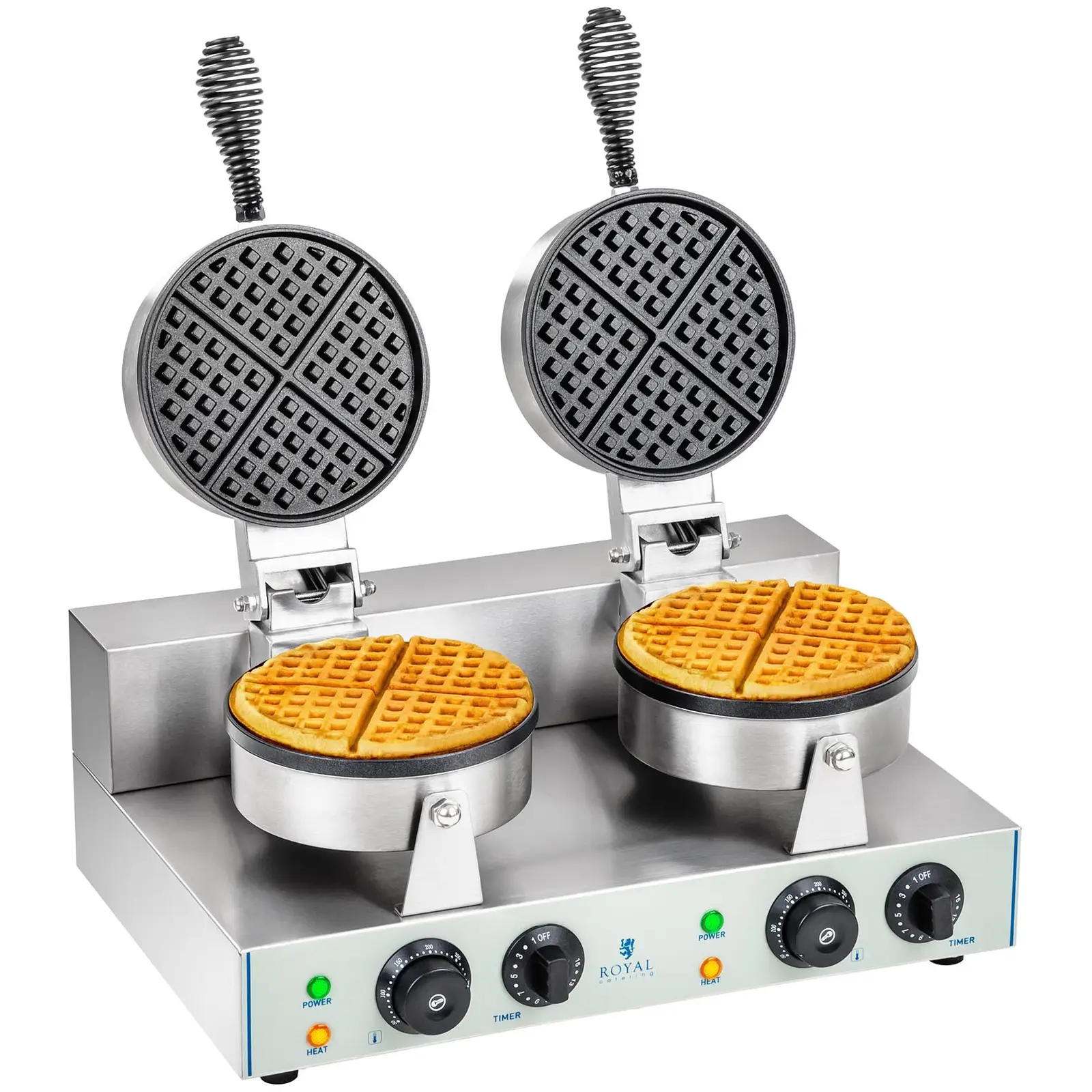 Royal Catering B-Ware Doppel-Waffeleisen mit 2 x 1.300 Watt - rund