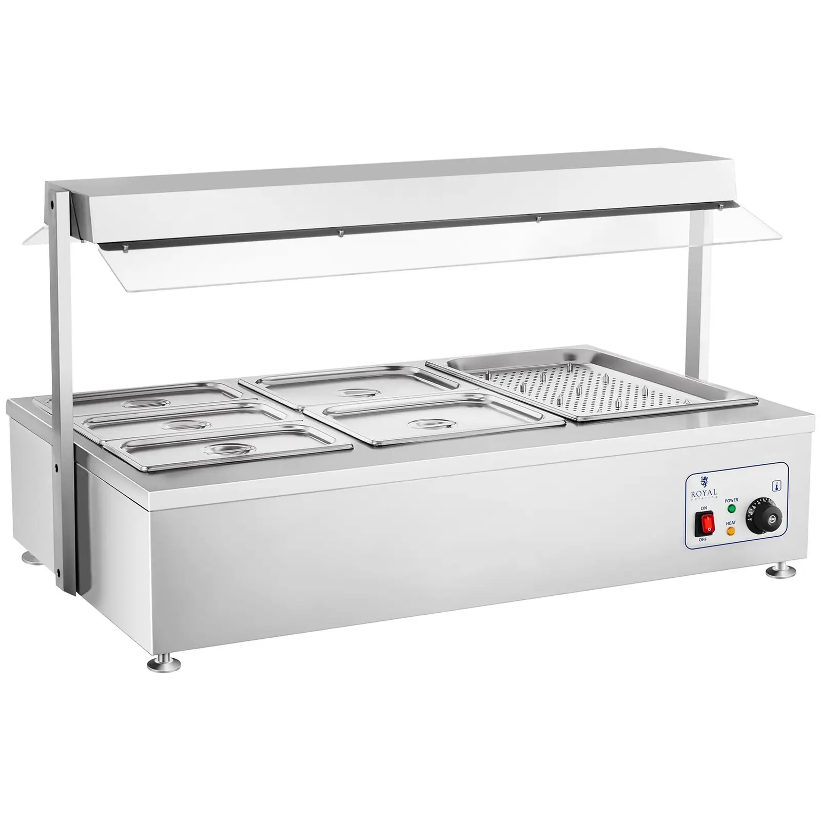 Royal Catering B-Ware Bain Marie - 6 GN - mit Fleischaufsatz