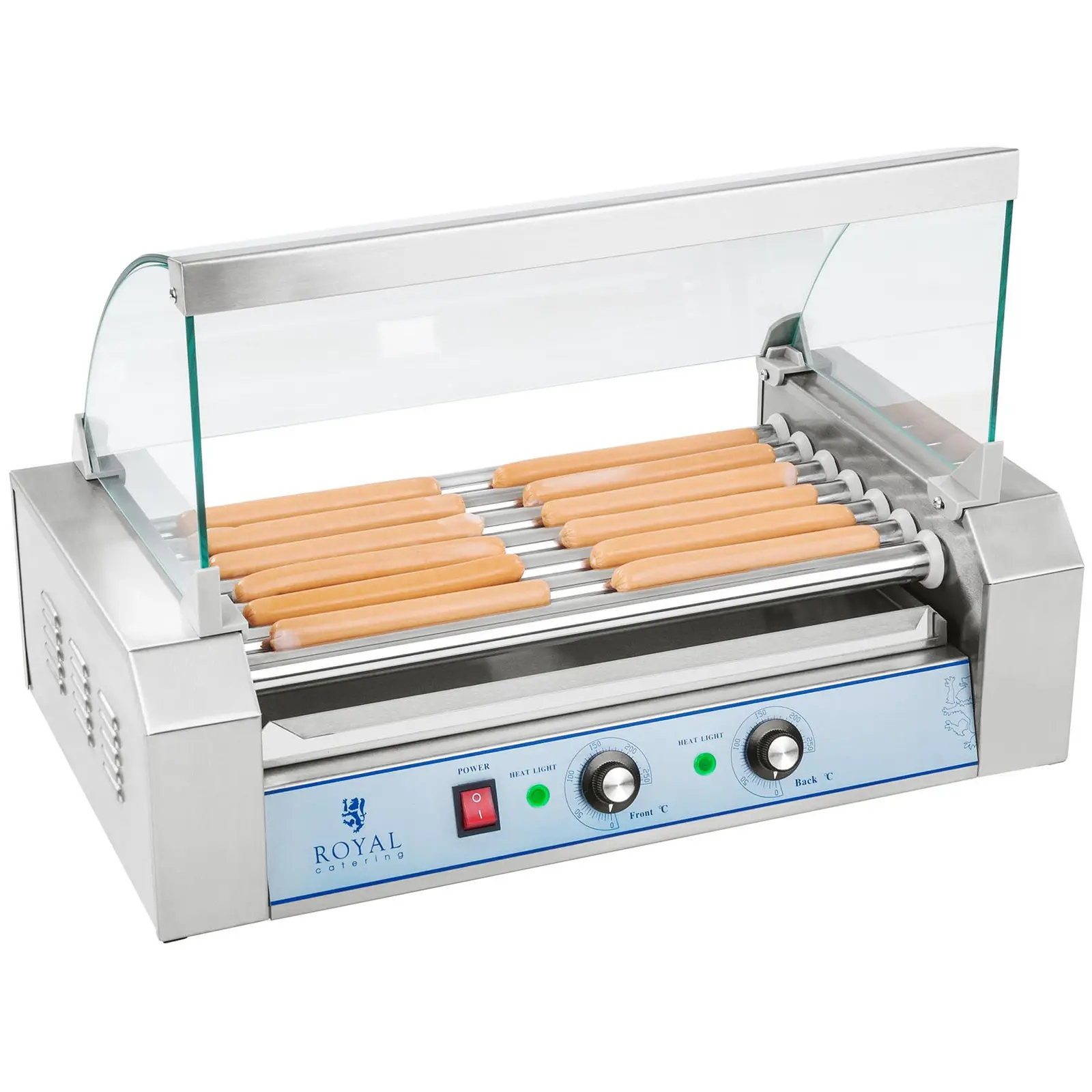 Royal Catering B-Ware Hot Dog Grill - 7 Rollen - Edelstahl