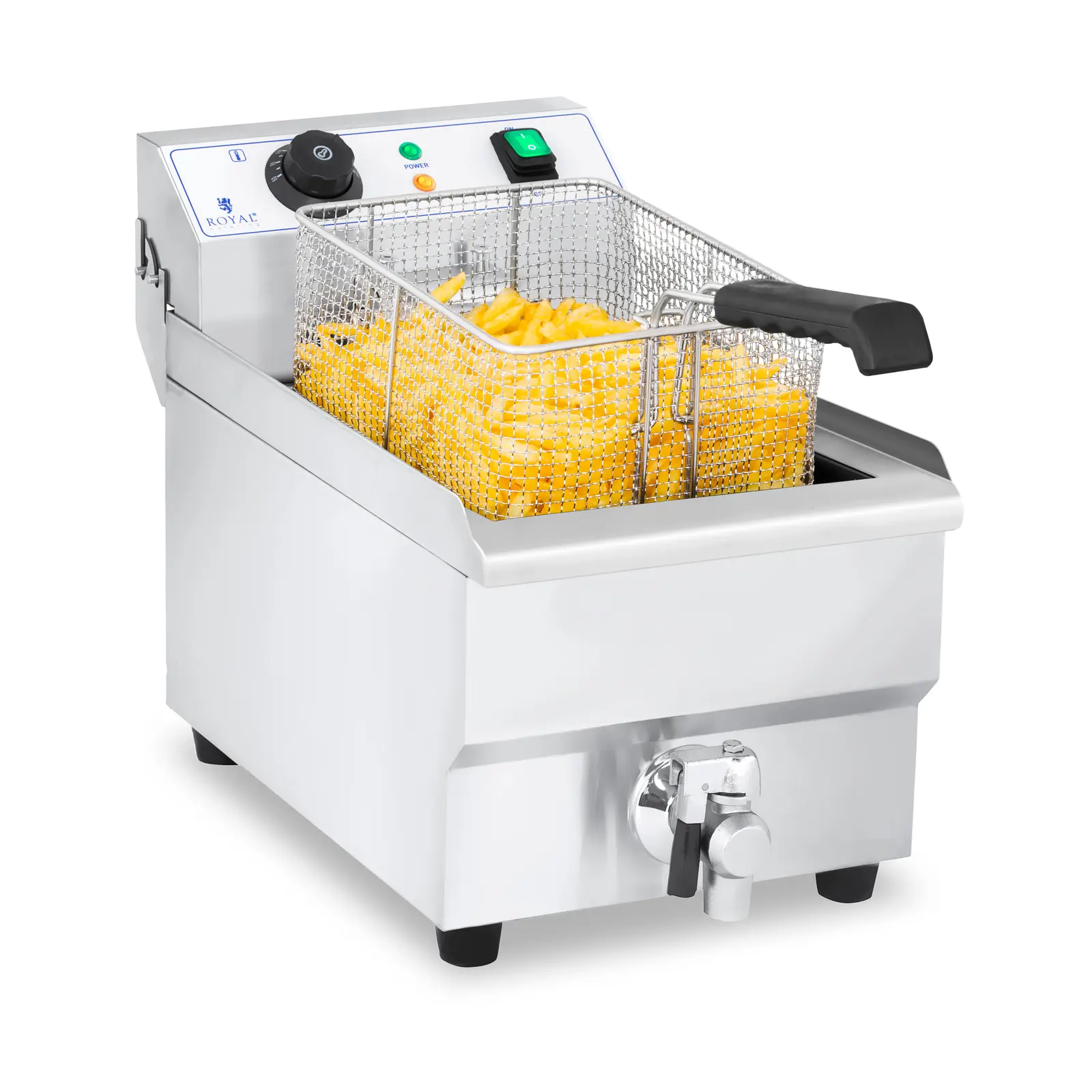 B-Ware Elektro-Fritteuse - 10 l - 3000 W - Ablasshahn - Royal Catering