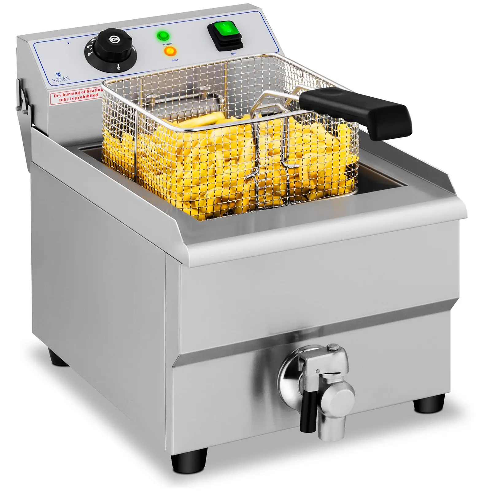 B-Ware Elektro-Fritteuse - 16 l - 3500 W - Ablasshahn - Royal Catering