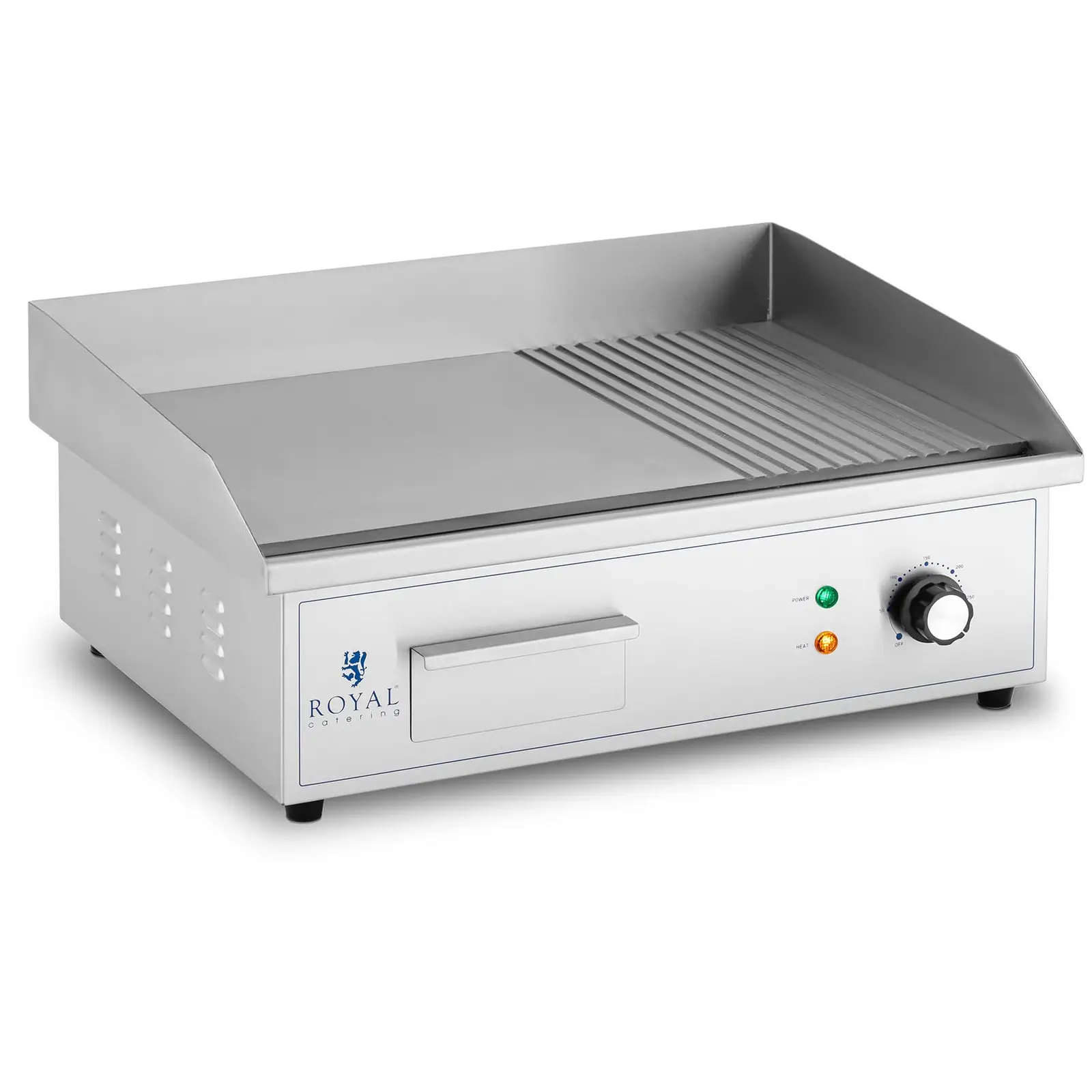 Royal Catering B-Ware Elektro Grillplatte - 548 x 350 mm - Ribber + Flat - 3.000 W