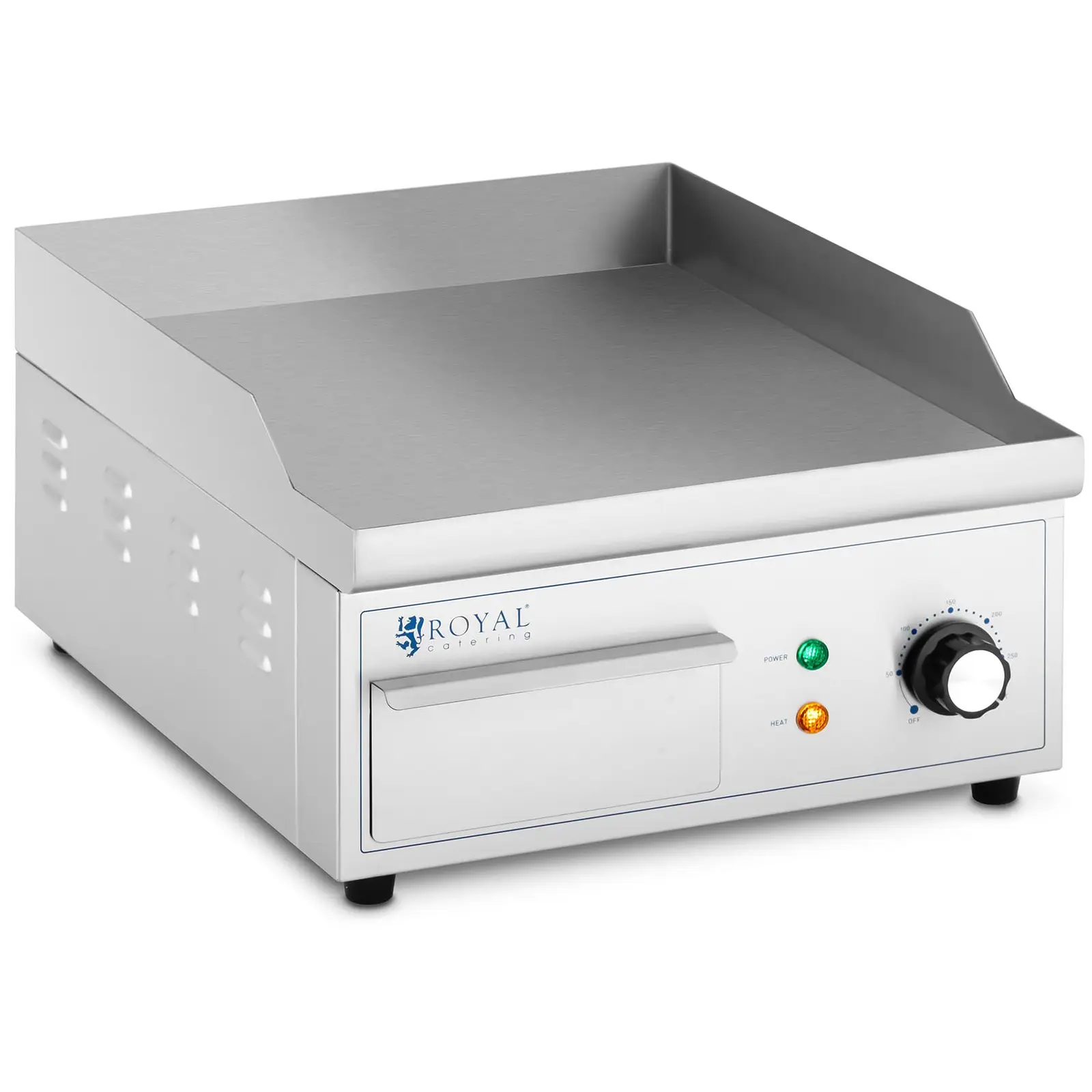 B-Ware Elektro Grillplatte - 350 x 380 mm - Royal Catering - glatt - 2000 W