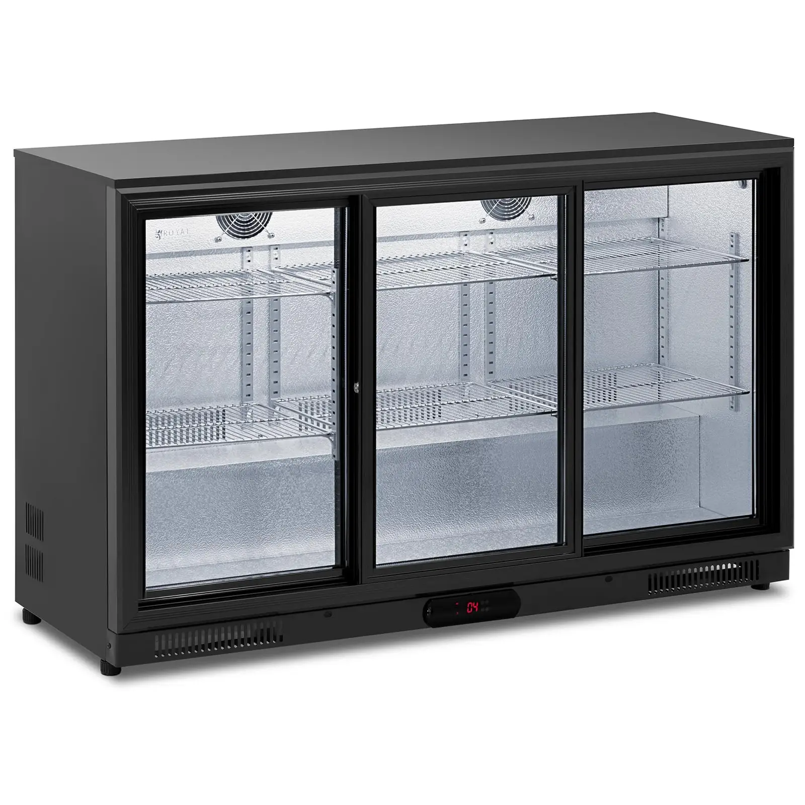 B-Ware Getränkekühlschrank - 318 l - Royal Catering - Schwarzer, pulverbeschichteter Stahl