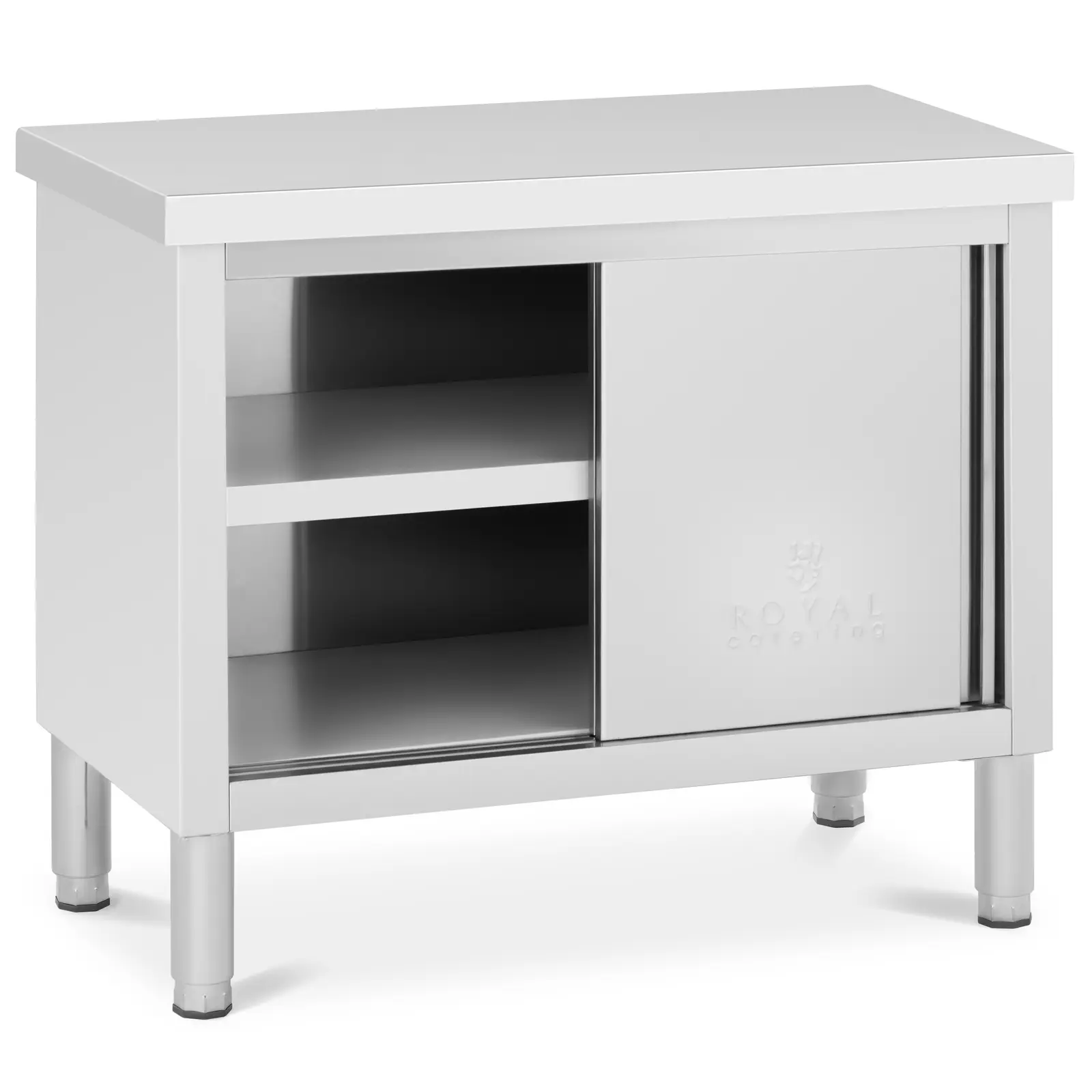 B-Ware Edelstahl-Arbeitsschrank - PREMIUM - 100 x 50 cm - 330 kg - Royal Catering