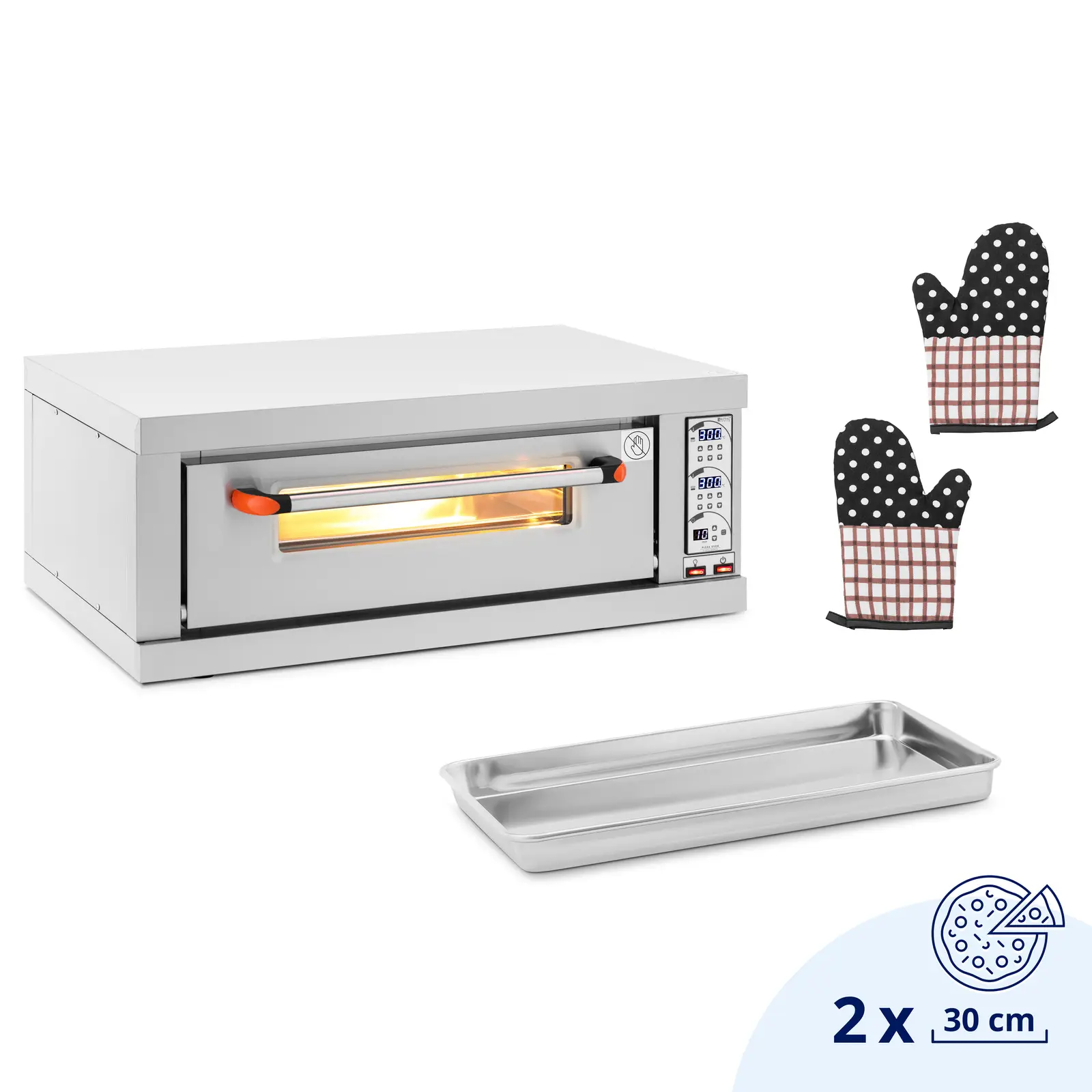 B-Ware Elektro-Pizzaofen - 1 x 40 cm - 1 Kammer - 3200 W - 230 V - digital - Schamottstein - Royal Catering