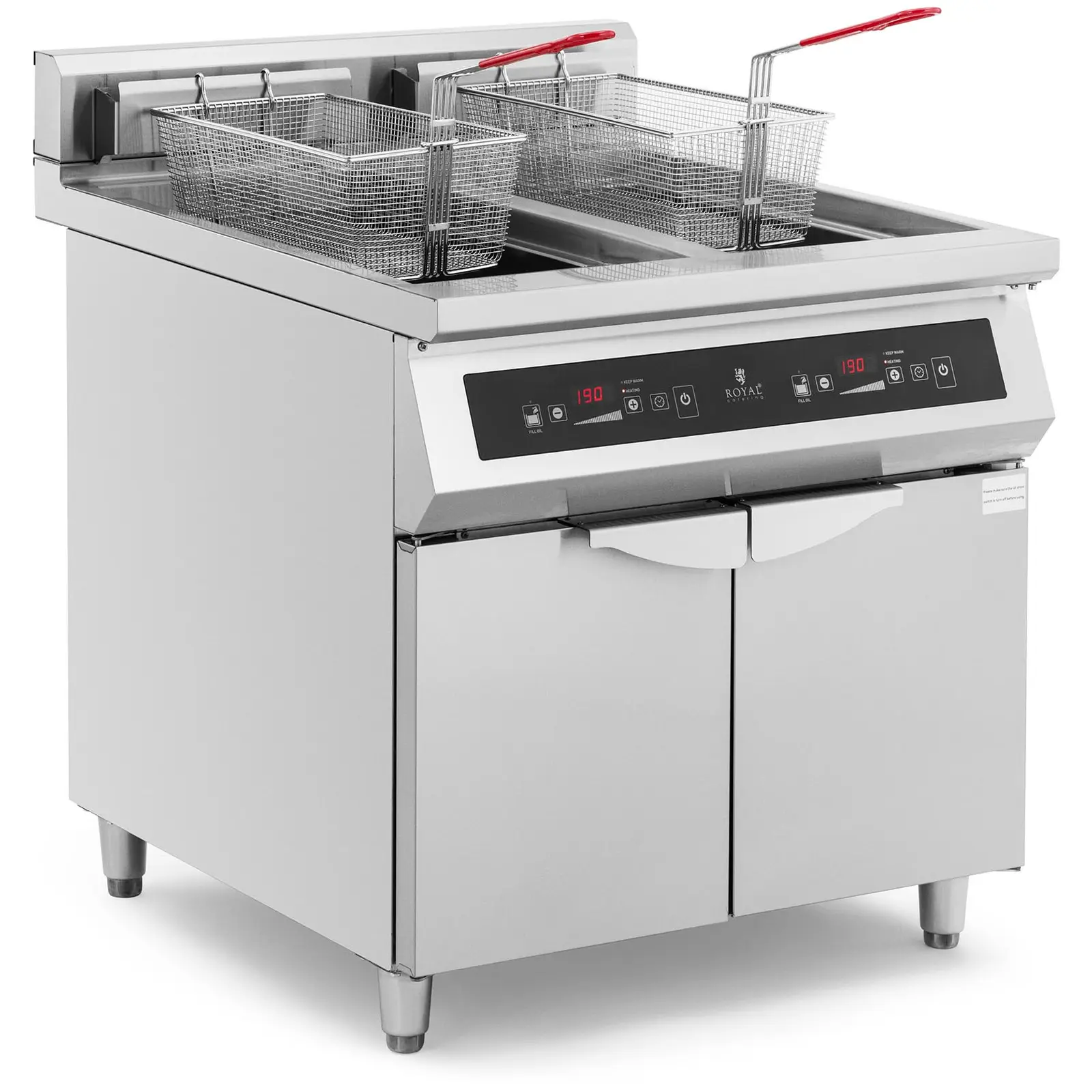 B-Ware Induktionsfritteuse - 2 x 30 l - 20 000 W - 400 V - Unterschrank - Timer - Royal Catering